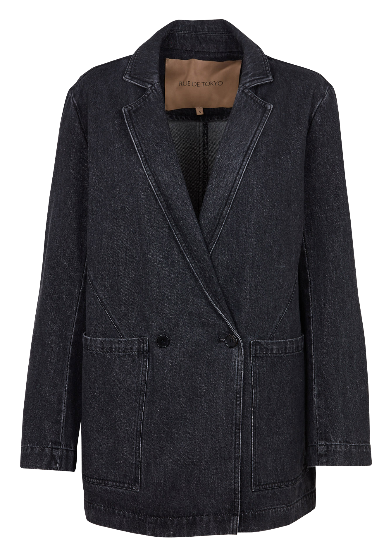 Blazer in biologisch katoen denim RUE DE TOKYO Zwart