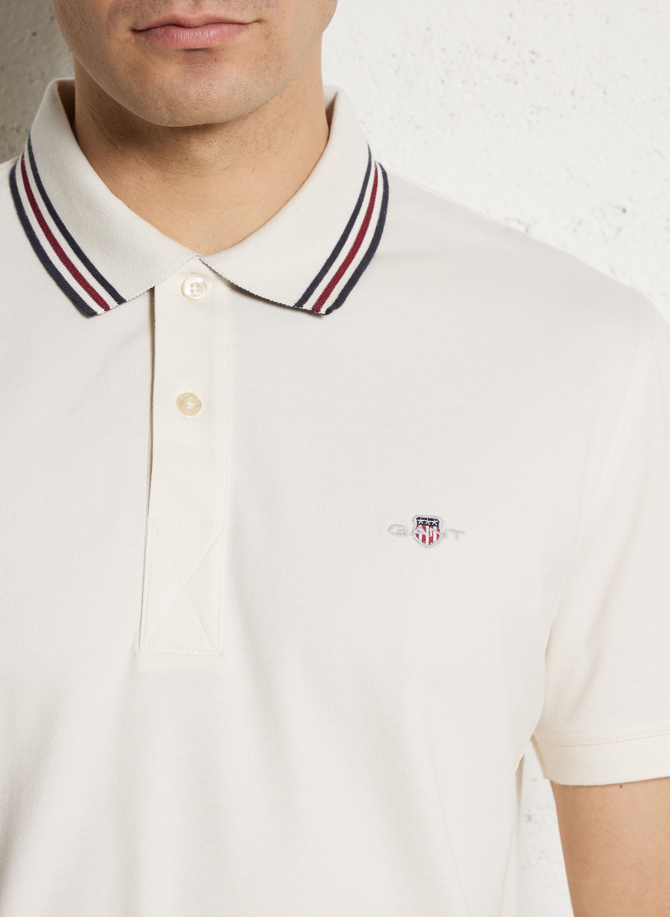 Polo met korte mouwen in katoenmix GANT Beige