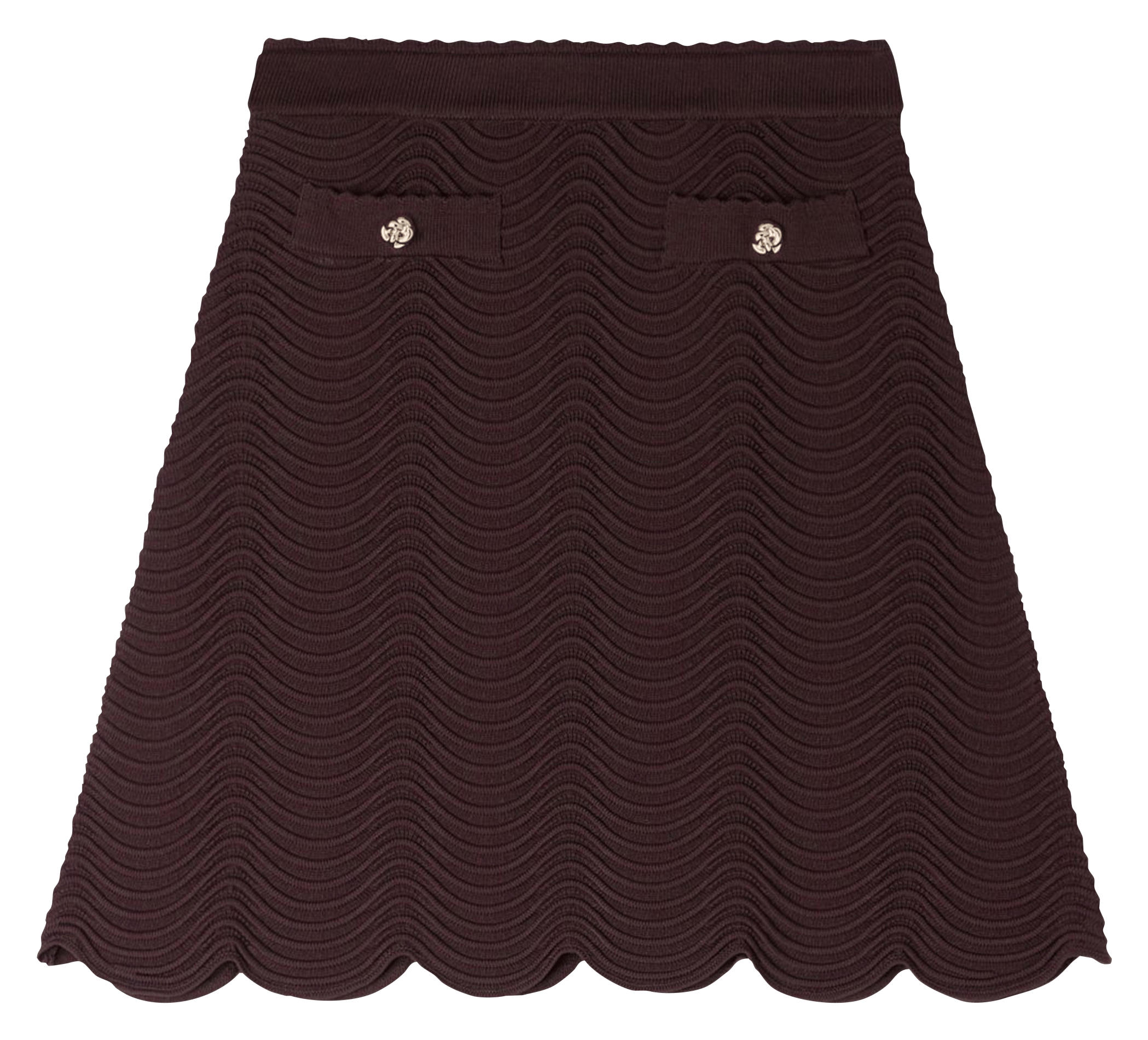 Jupe évasée en maille SANDRO Marron