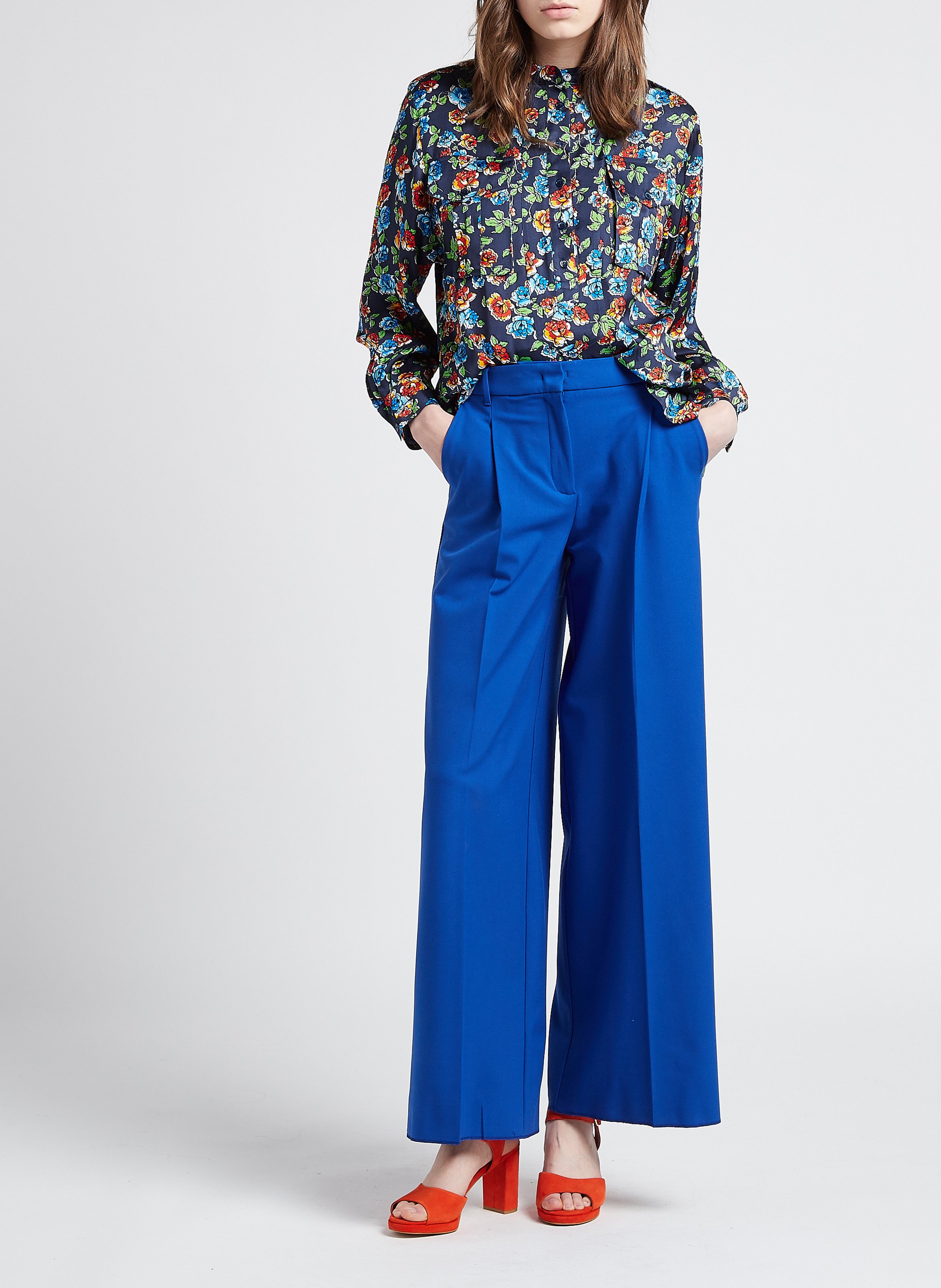 Fluid printed mandarin-collar shirt MAX&Co. Multicolored