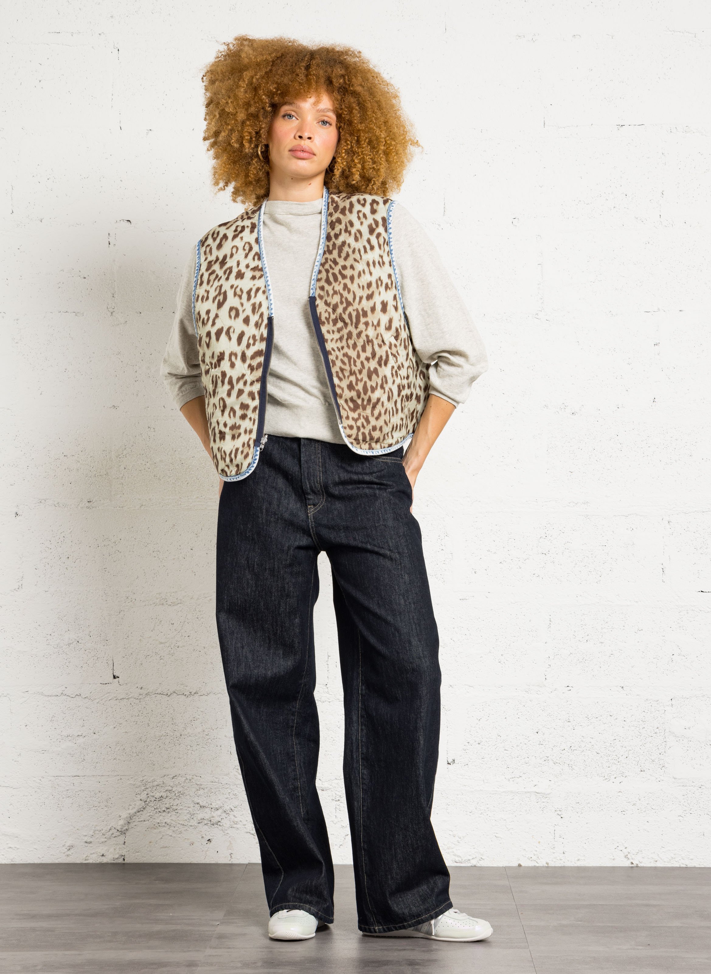 Wende-V-Ausschnitt-Jacke BELLEROSE Grau