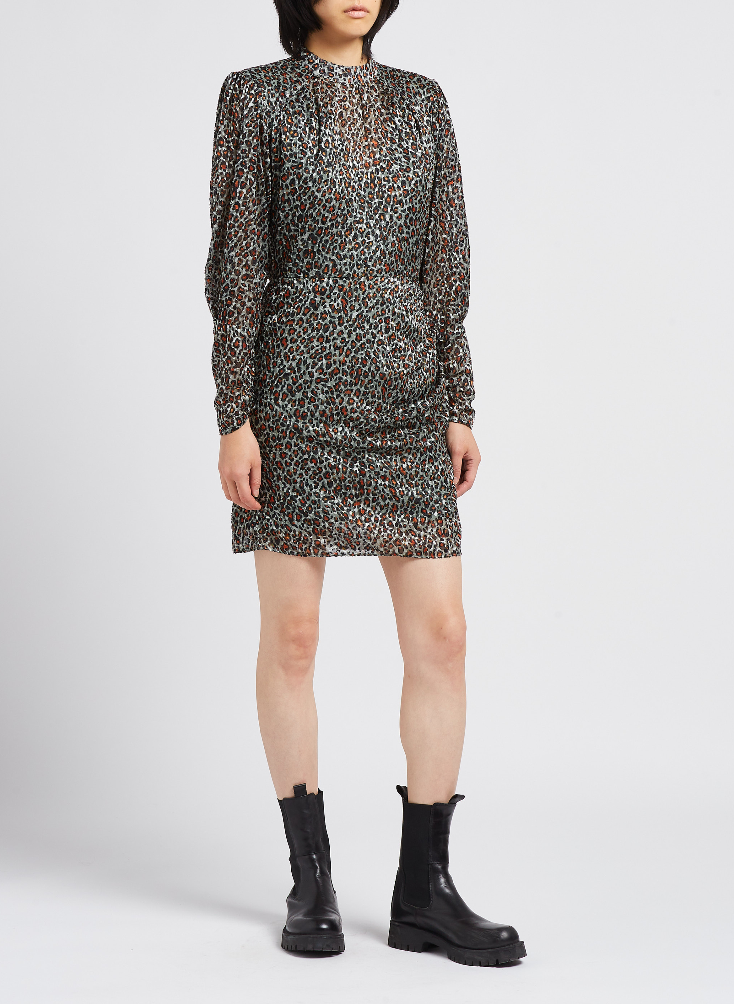Fitted high-neck dress SCOTCH AND SODA Green