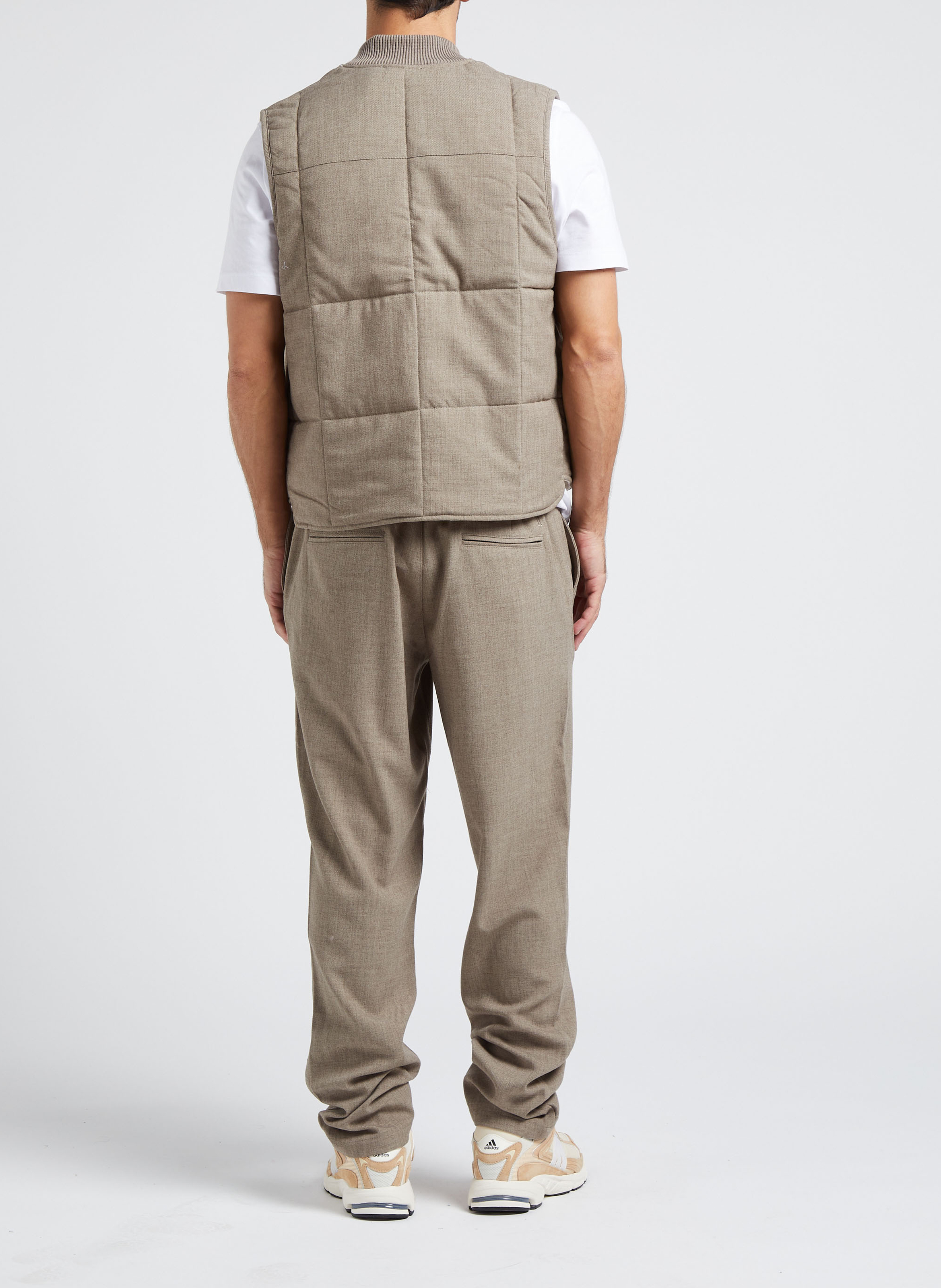 Veste col rond matelassée LES DEUX Beige