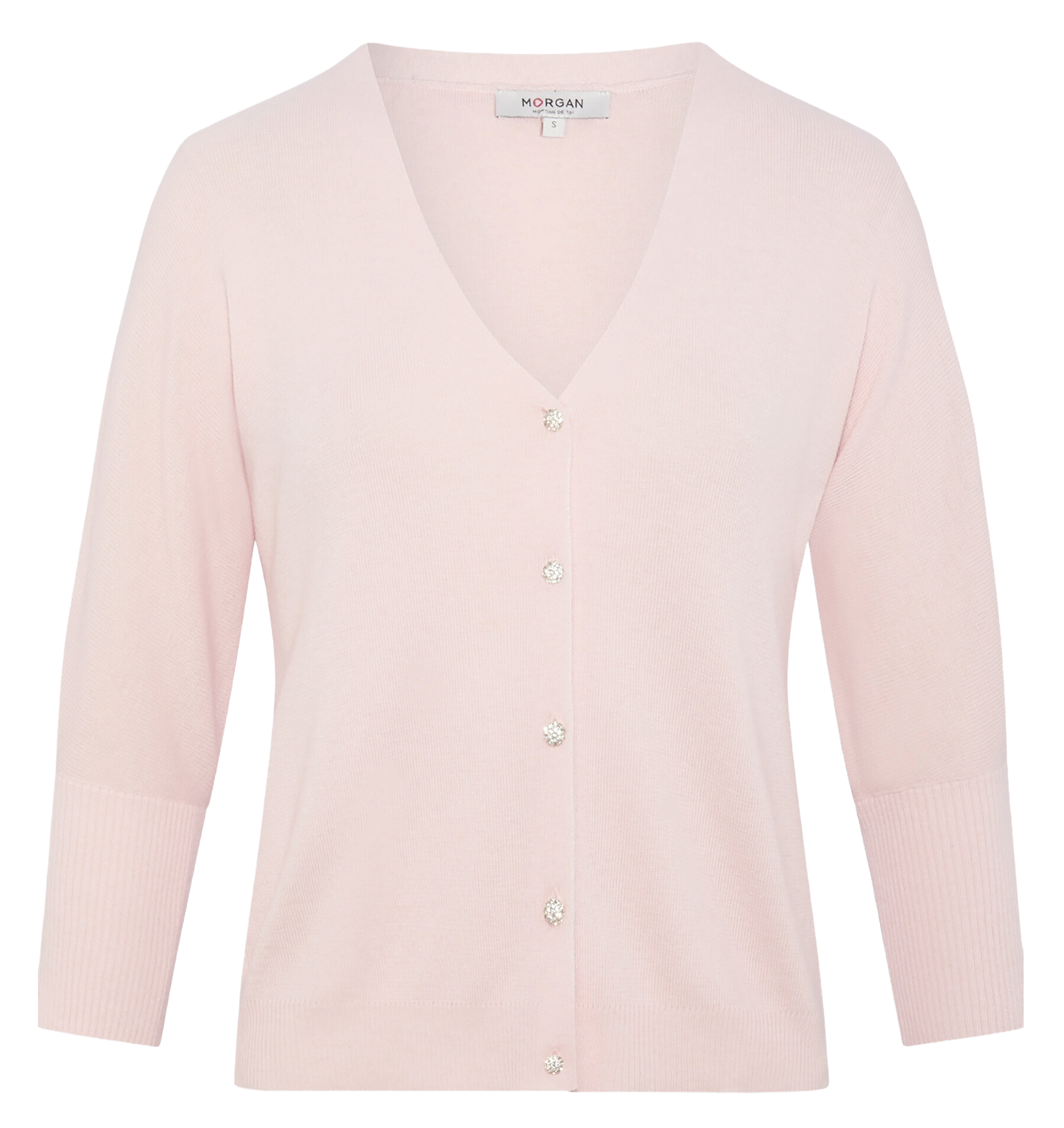 Gilet col v ajusté à boutons uni Pink