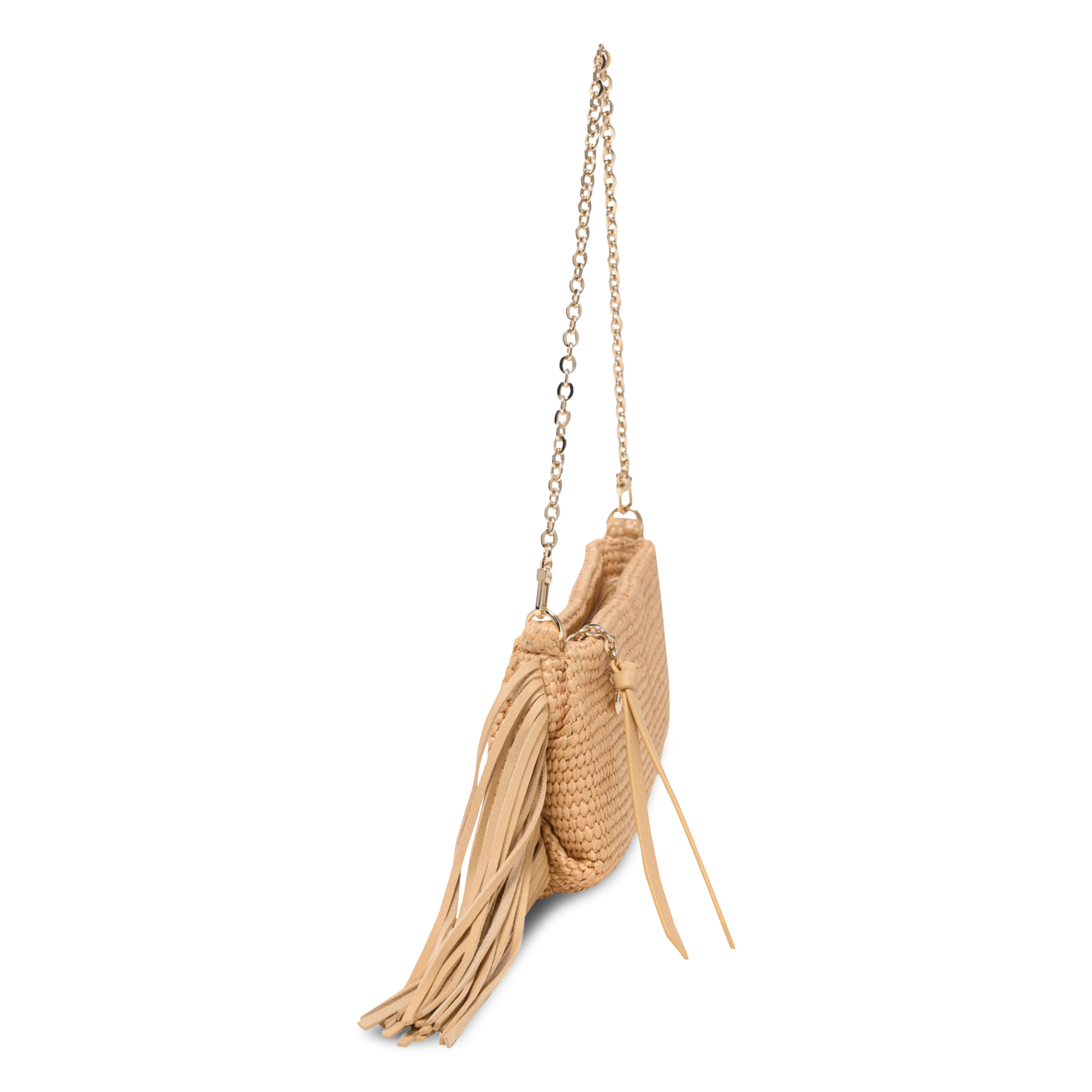 Pochette à franges MAJE Beige