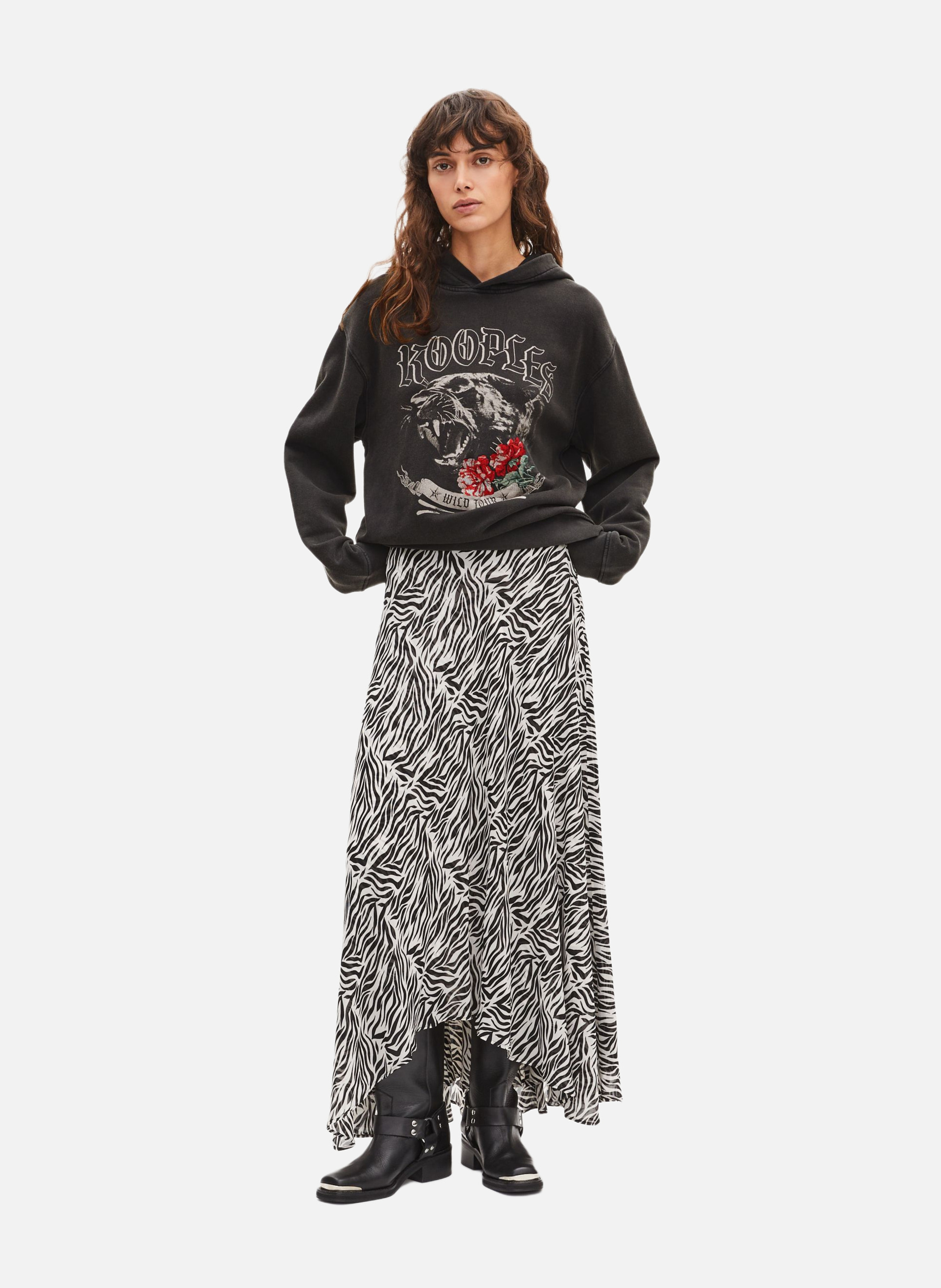 Sweatshirt à capuche avec sérigraphie THE KOOPLES Noir