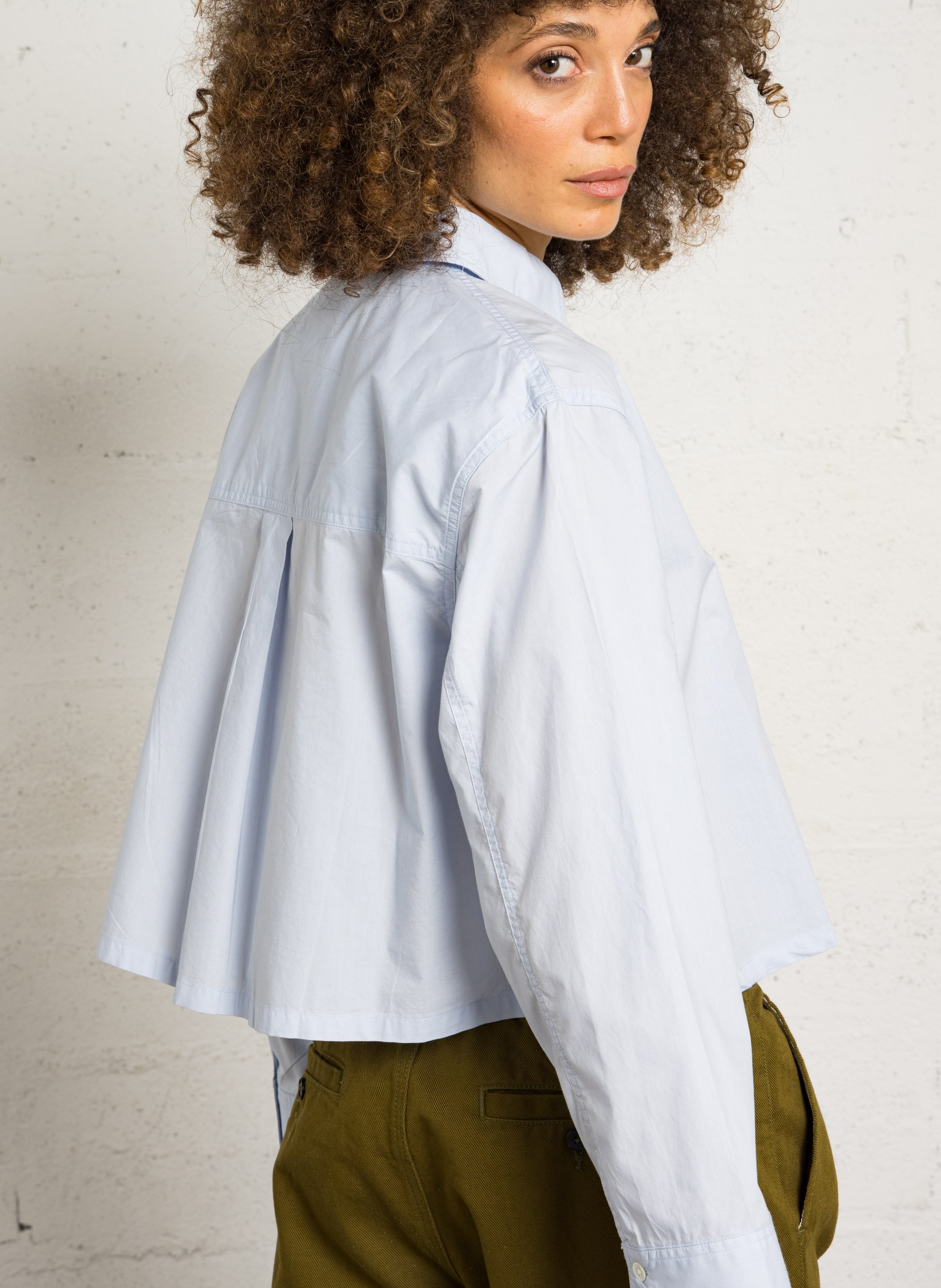 Loose-fit cotton shirt with classic collar BELLEROSE Blue