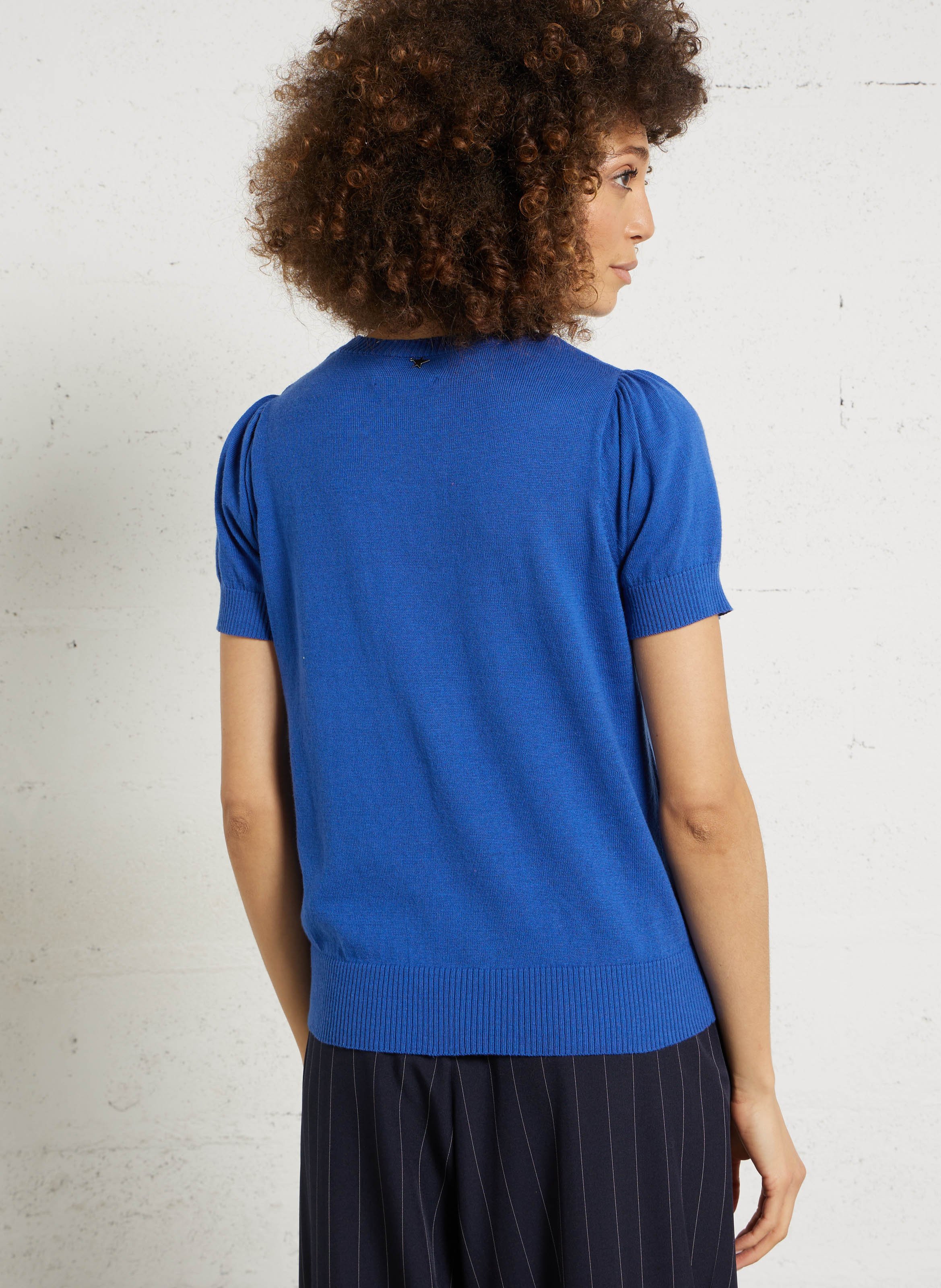 Pull col rond en coton mélangé SUD EXPRESS Bleu