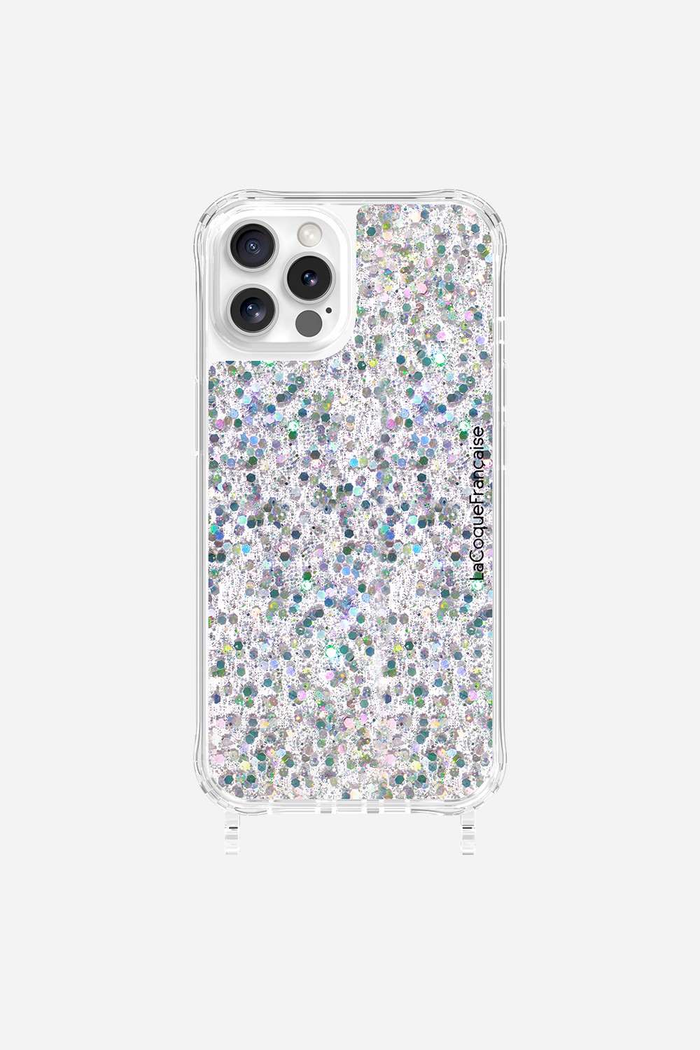 Glitter phone case with rings for iphone 12 / 12 pro LA COQUE FRANCAISE Silver