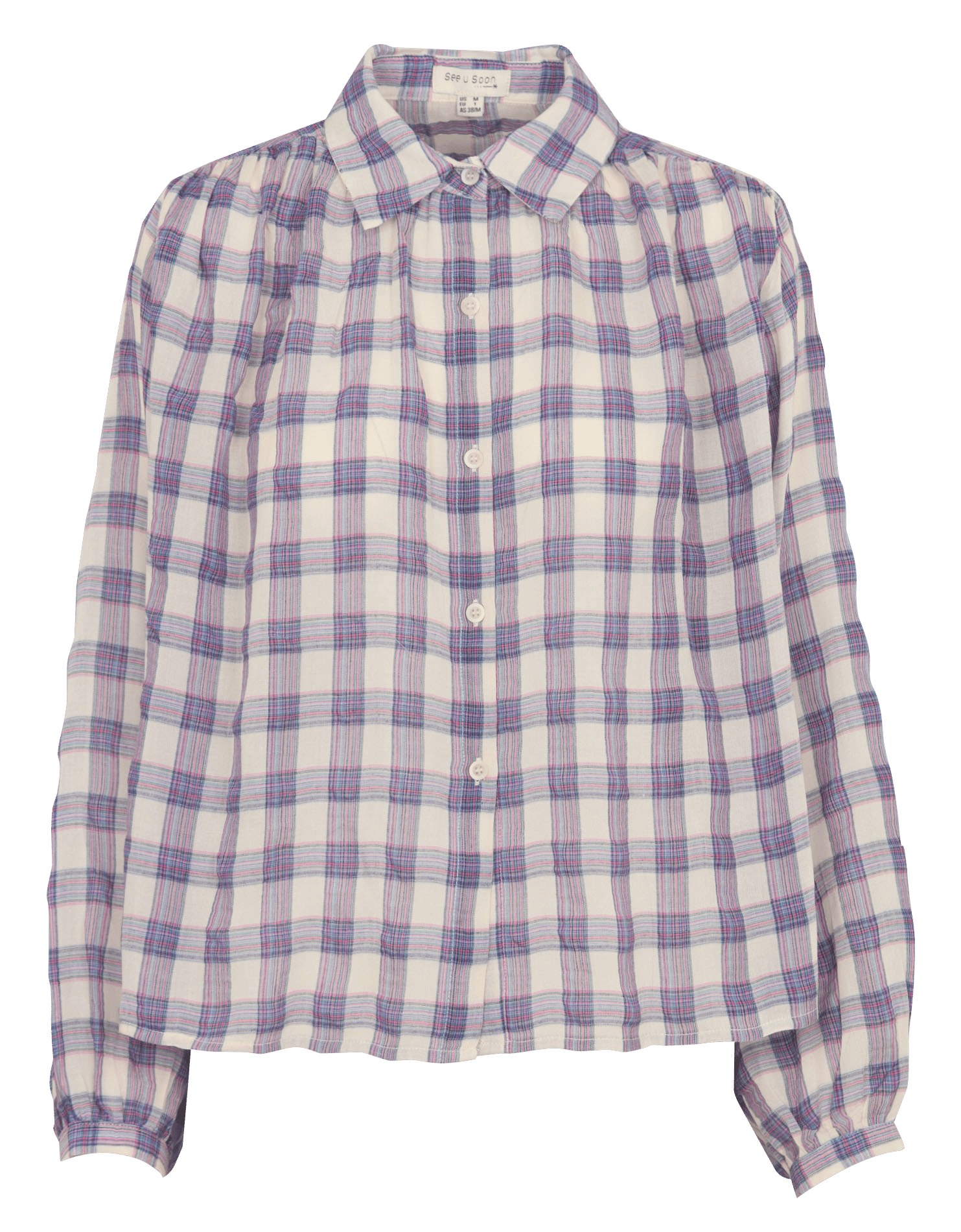 Chemise ample à carreaux en coton SEE U SOON Violet