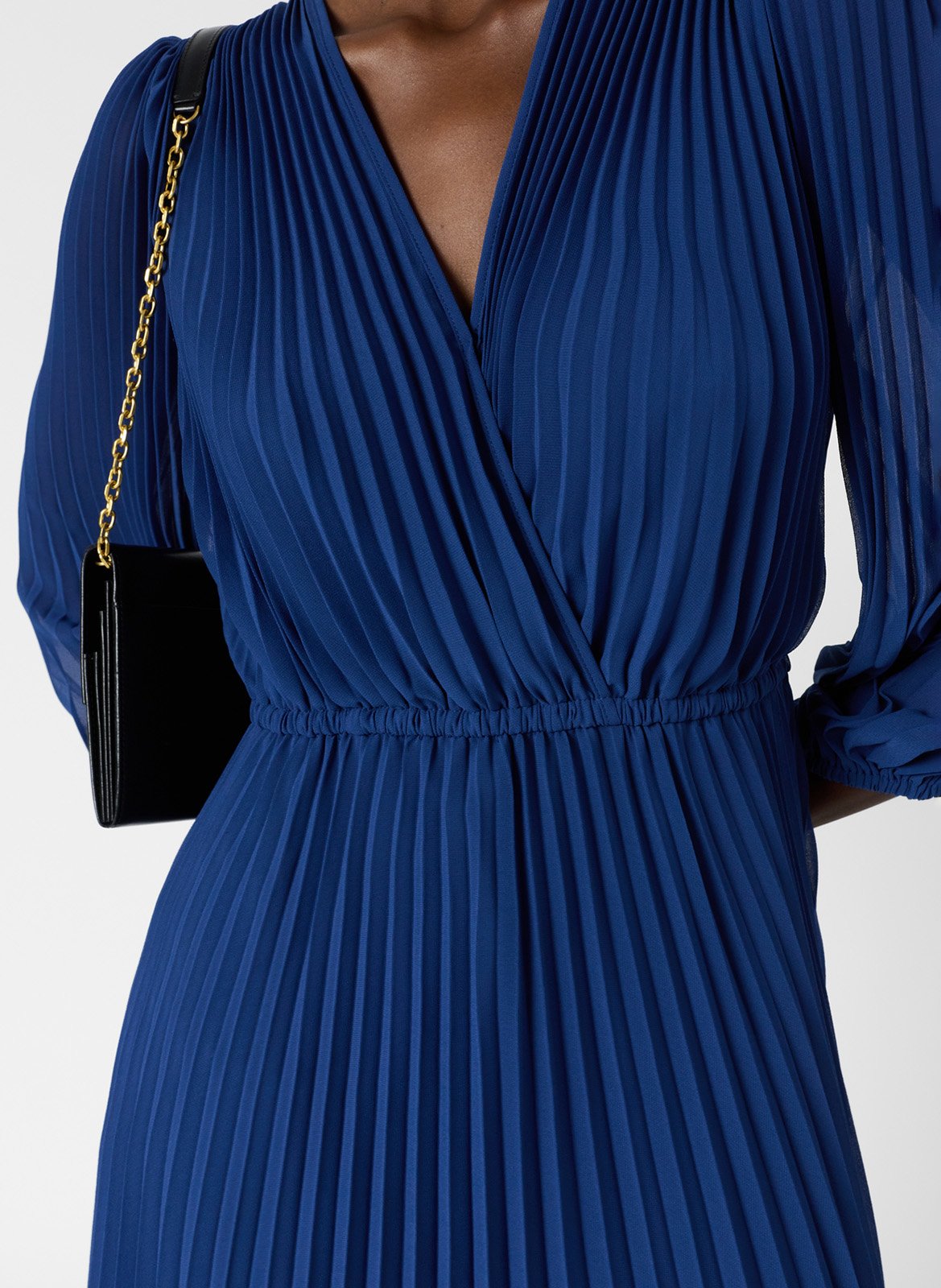 Robe longue cache-cœur plissée GERARD DAREL Bleu