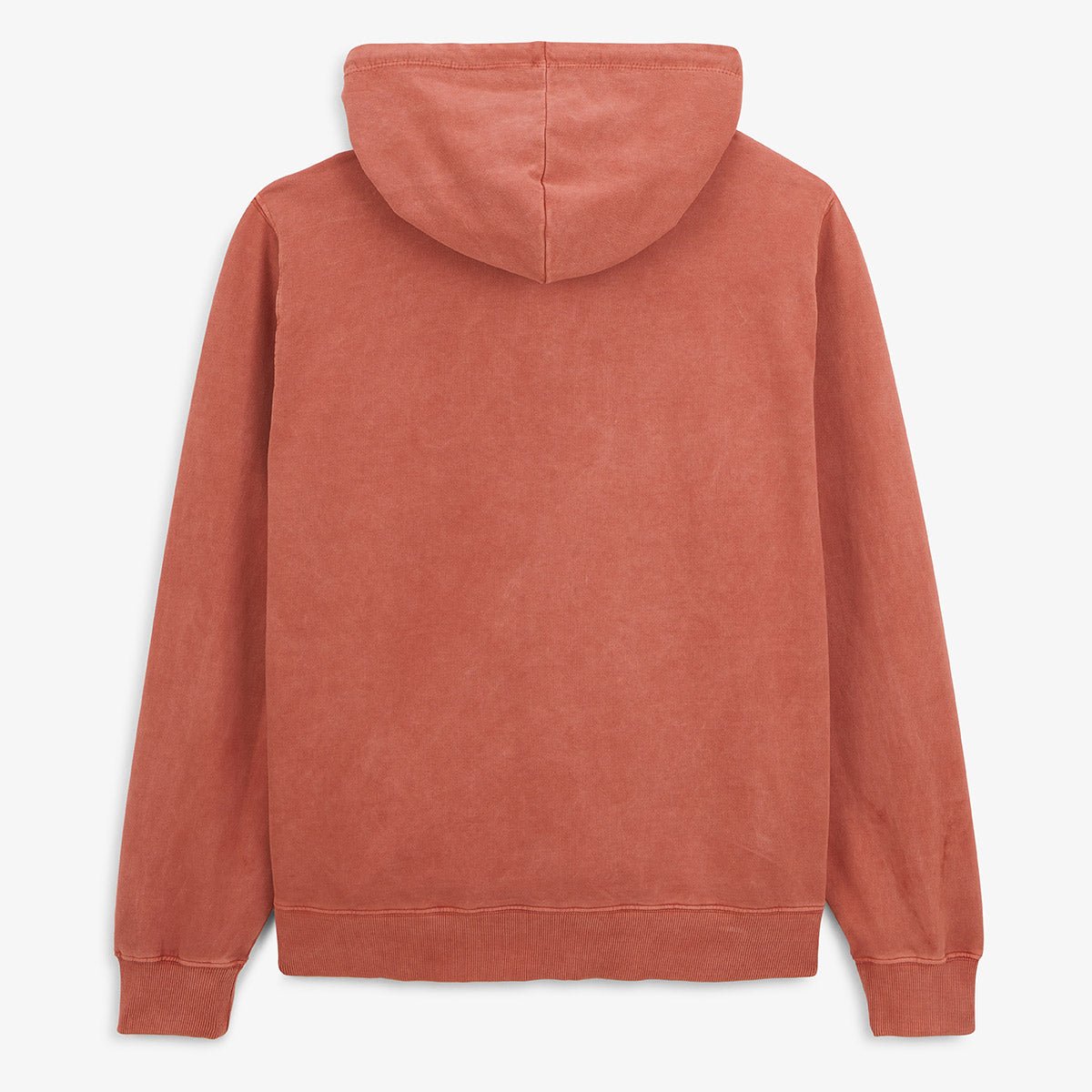 Zip-up hoodie in old dye cotton SERGE BLANCO Orange