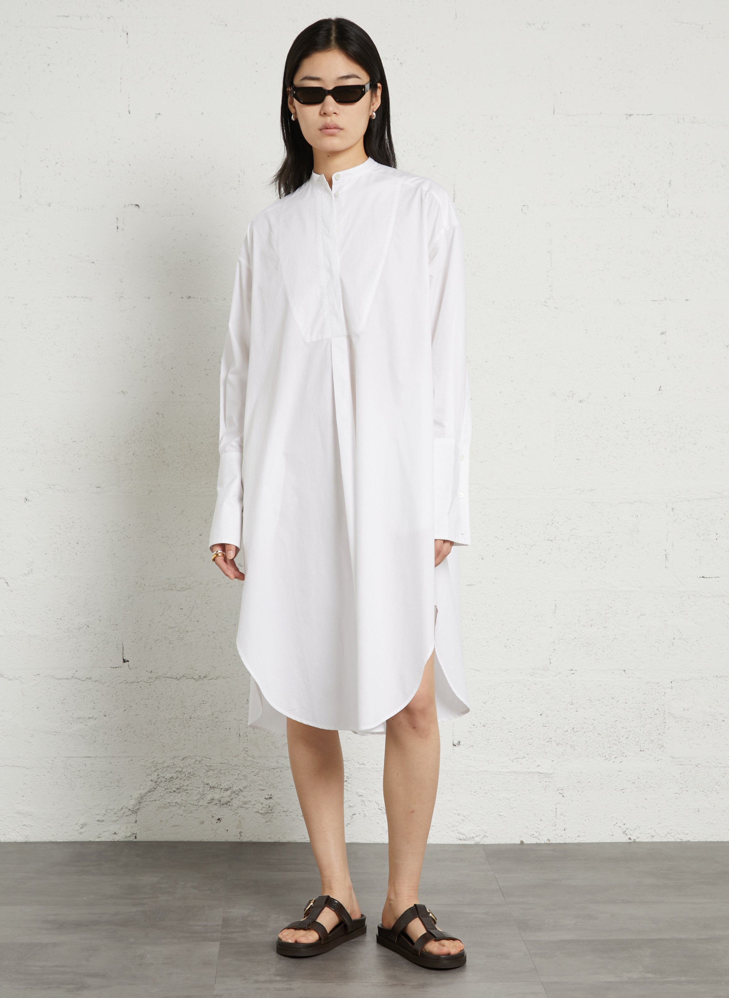 Flat calfskin leather sandals BOBBIES Brown