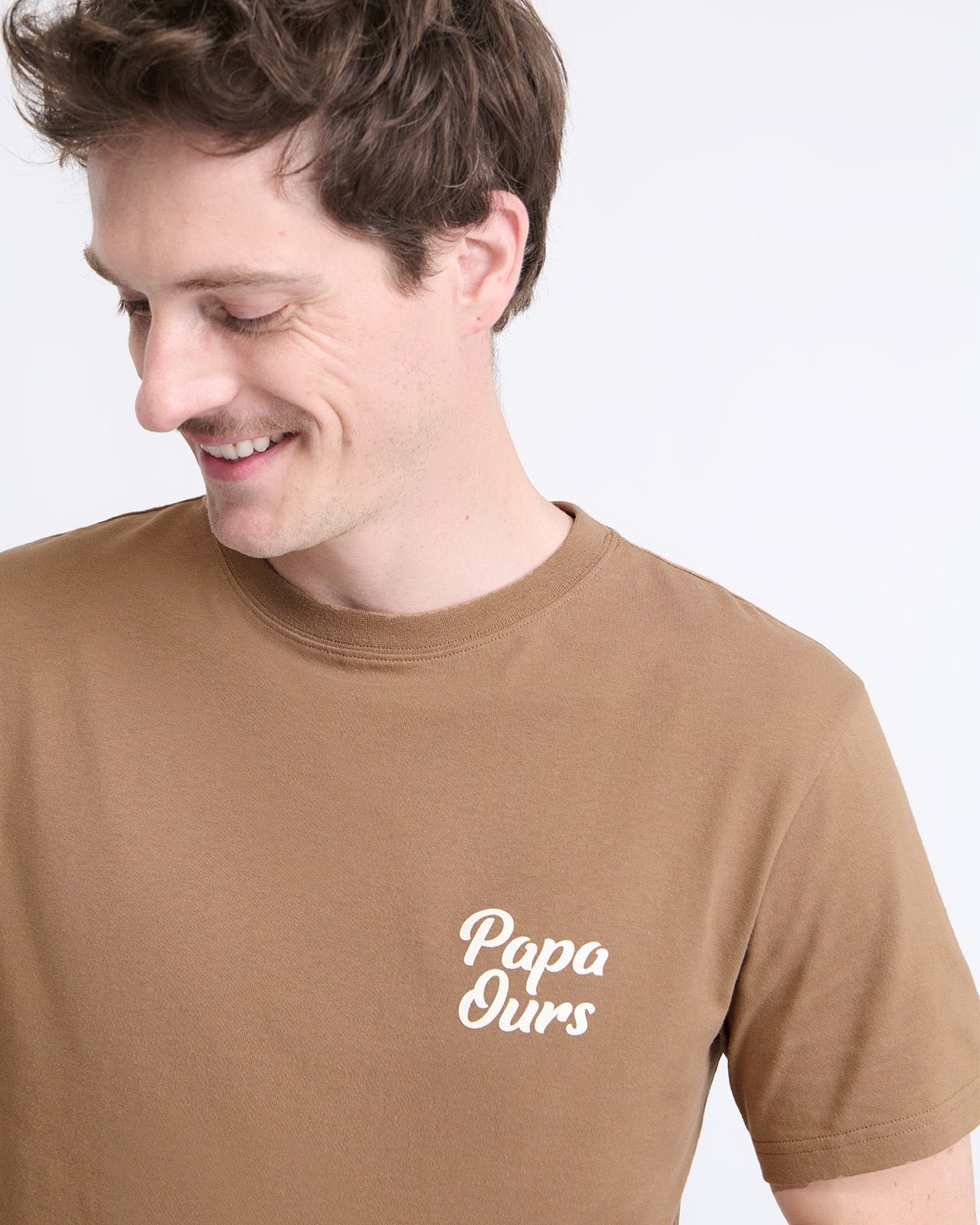 T-shirt papa ours en coton bio EMOI EMOI Marron