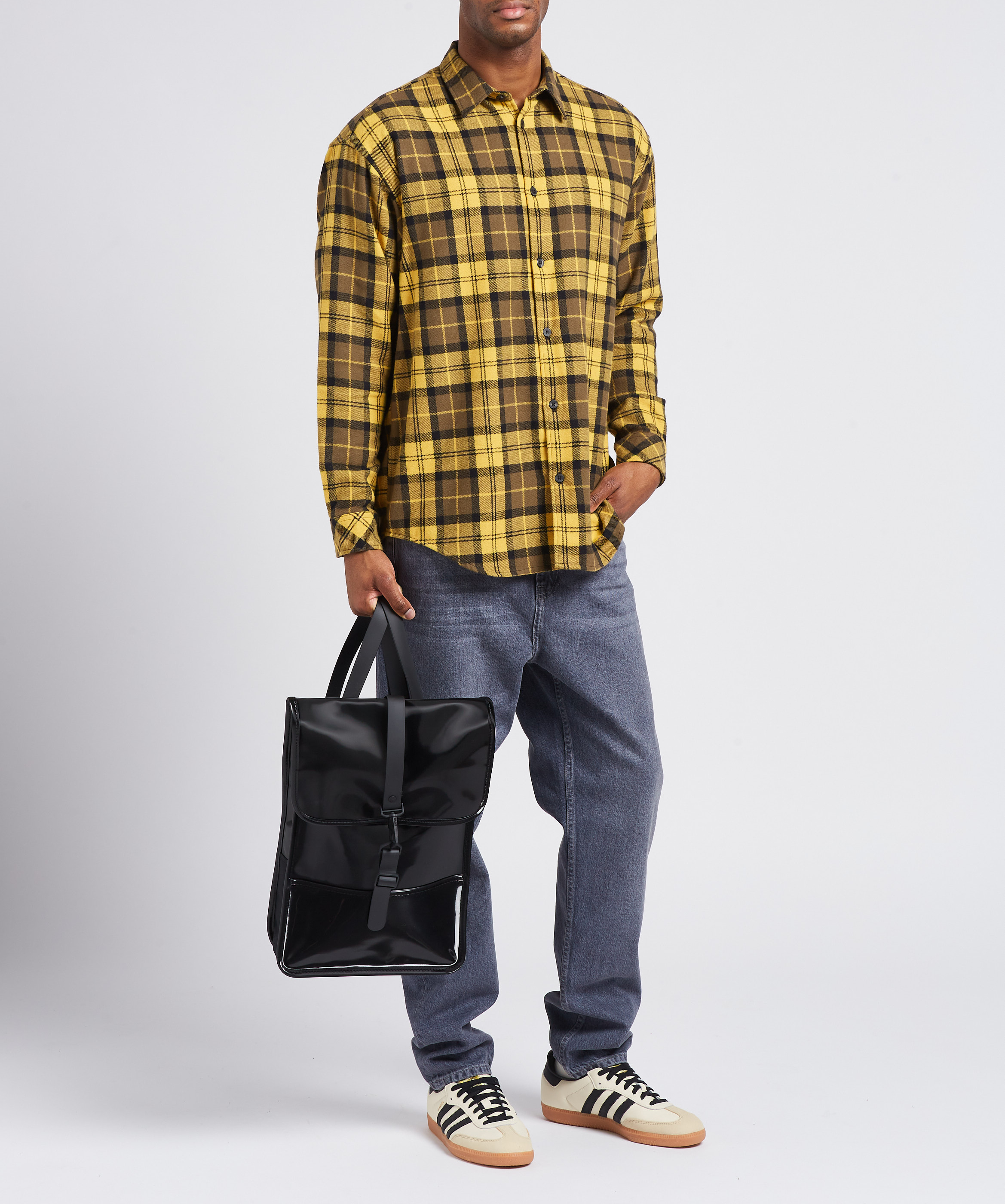 Loose-fit organic cotton shirt with classic collar SAMSOE SAMSOE Multicolored