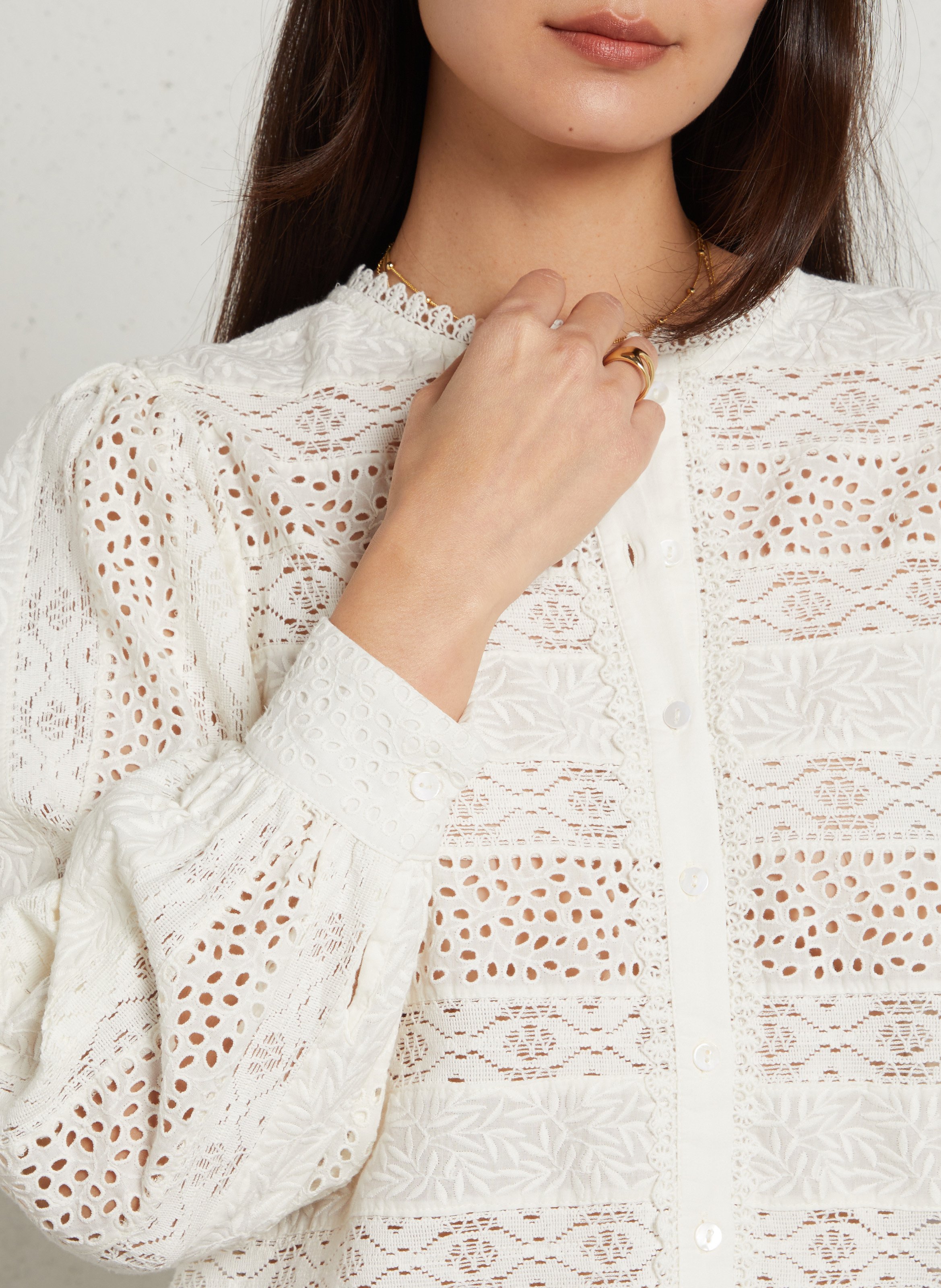 Geborduurde blouse MAISON 123 Wit