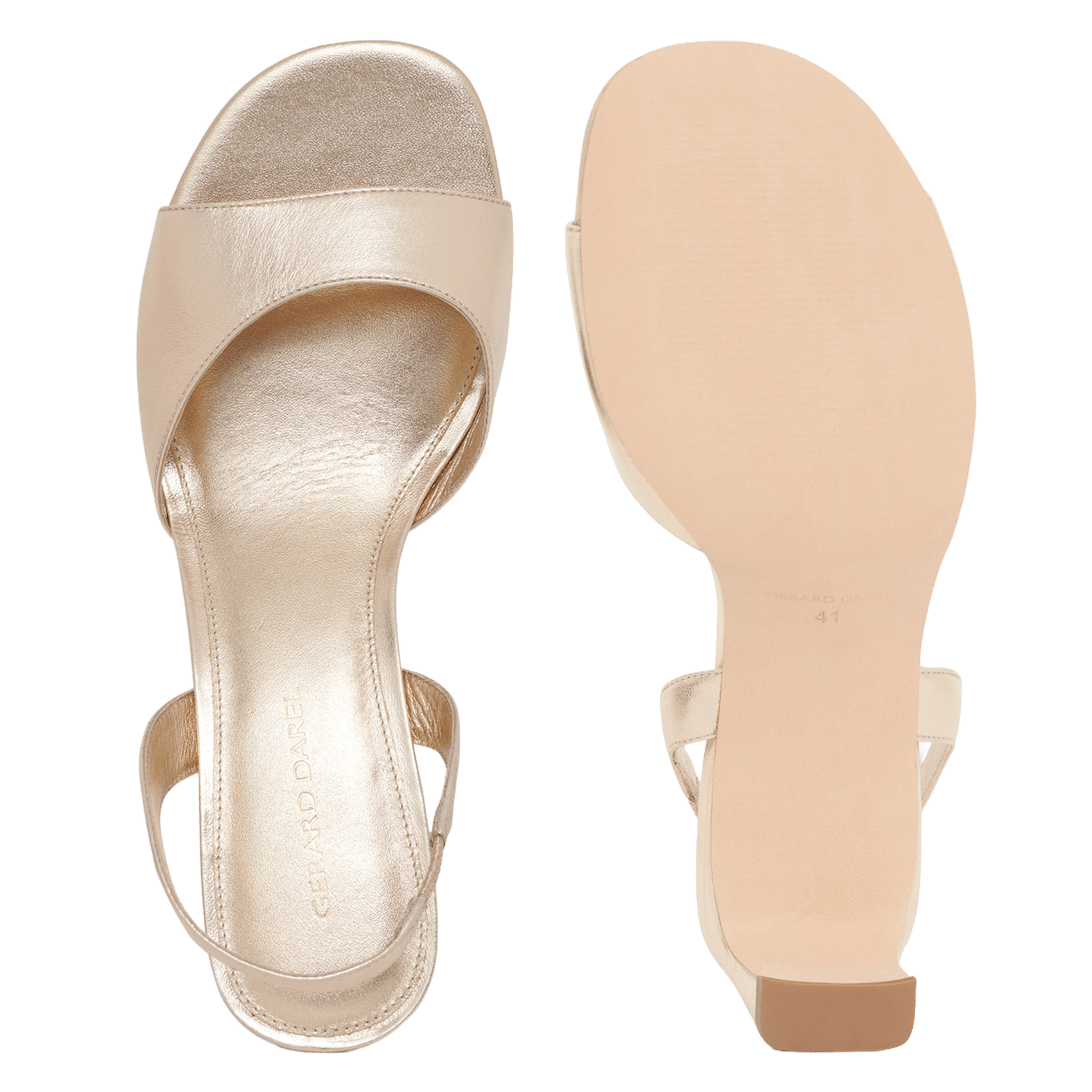 Sandalen mit Absatz aus Leder im Metallic-Look GERARD DAREL Golden