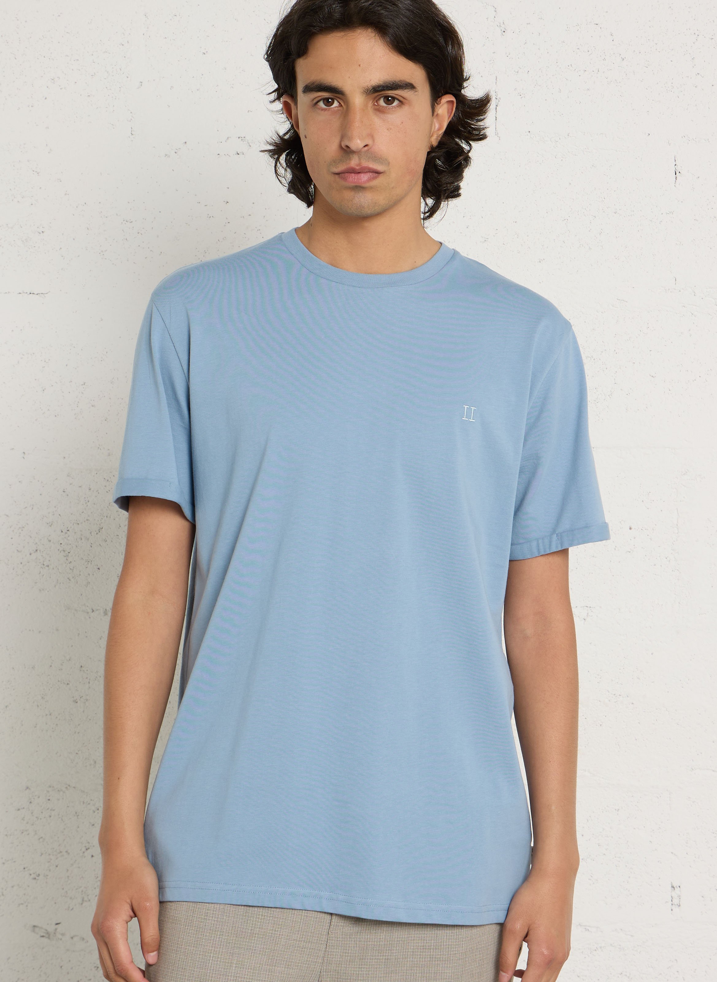 Rundhals-T-Shirt aus Bio-Baumwolle LES DEUX Blau