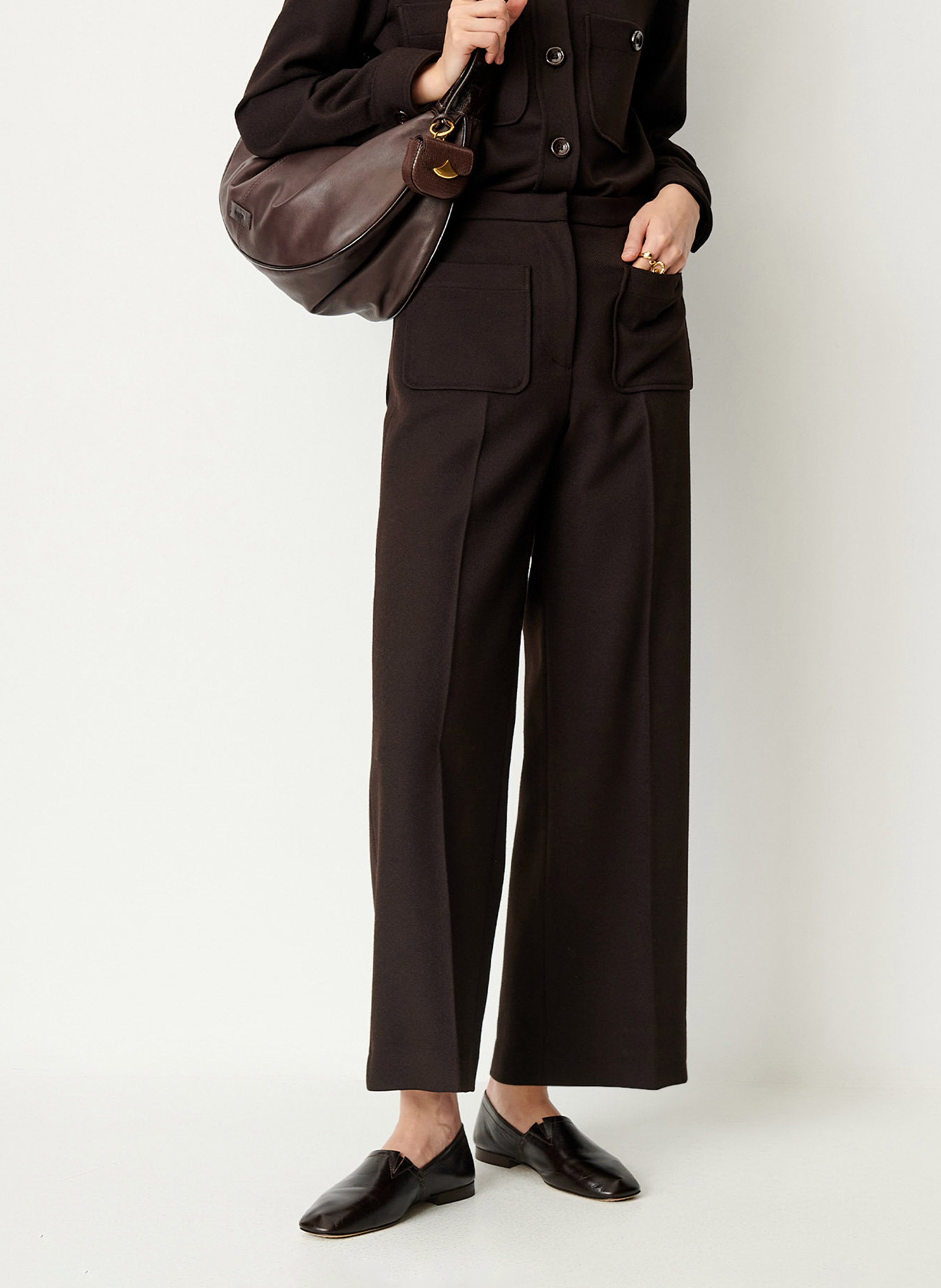 Rechte broek met scherpe plooien SESSUN