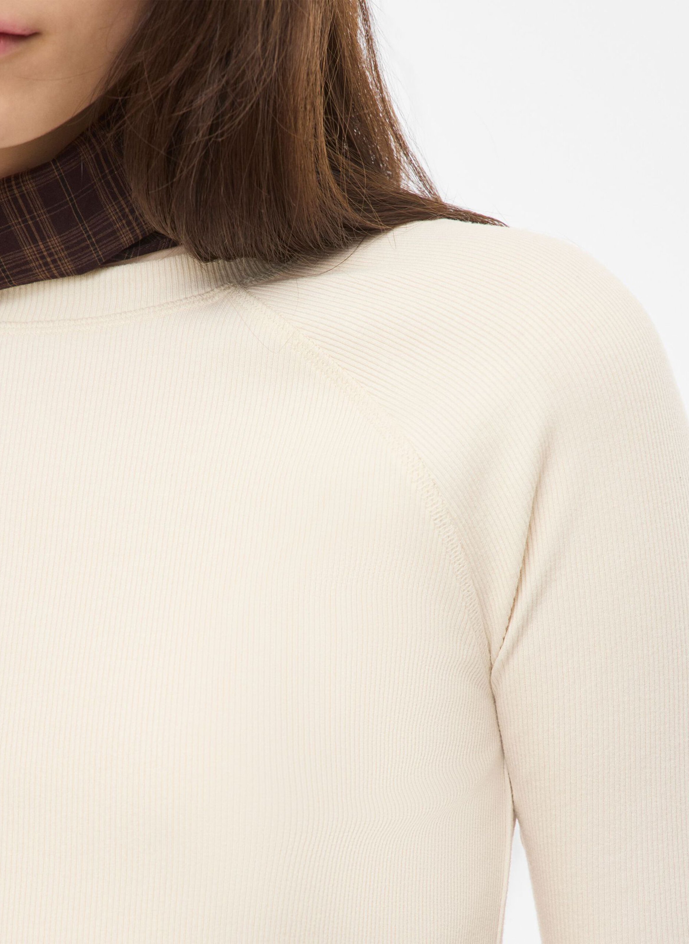 Top droit col rond ROUGE EDIT Beige