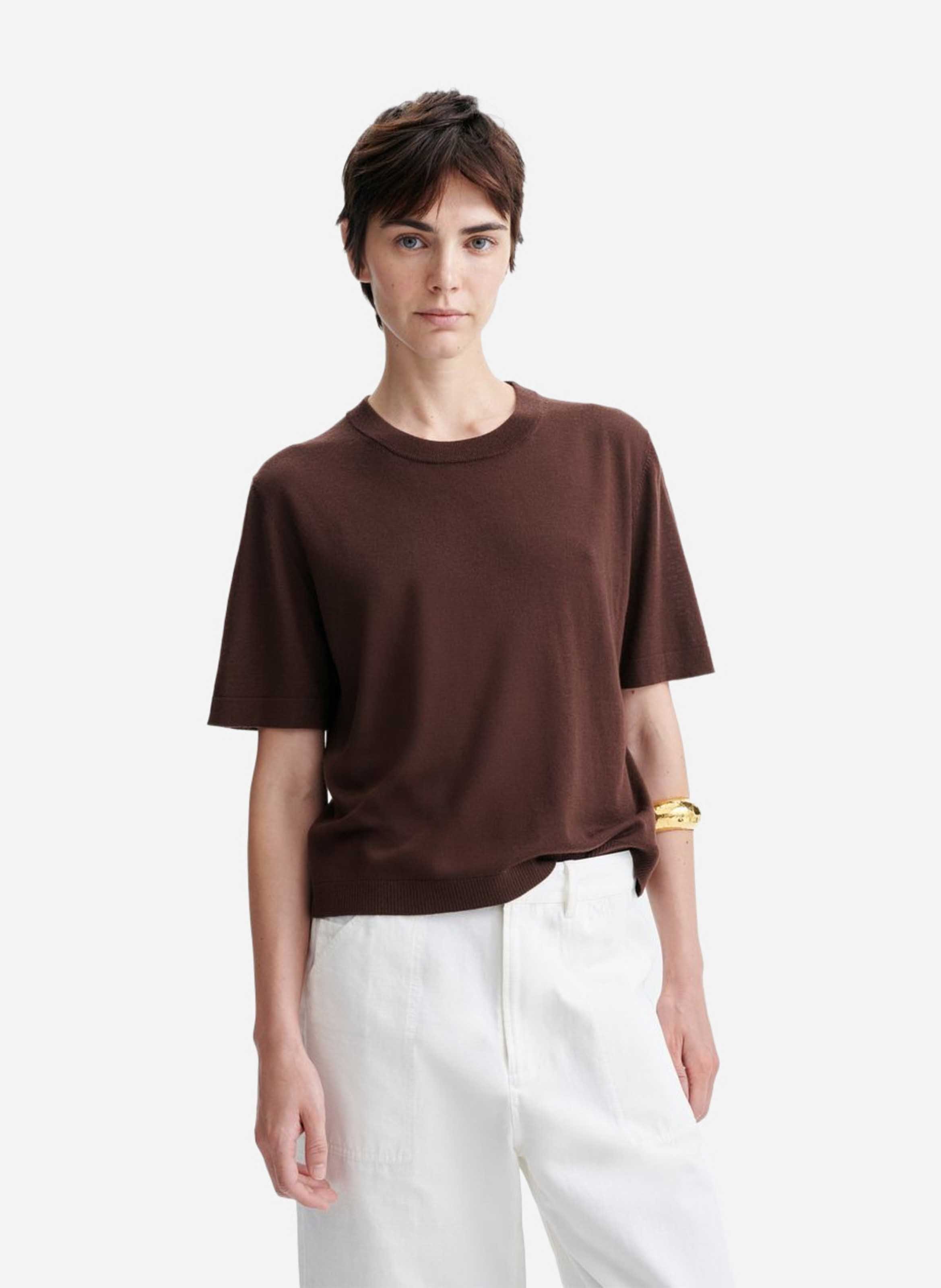 Pull col rond en laine VANESSA BRUNO Marron