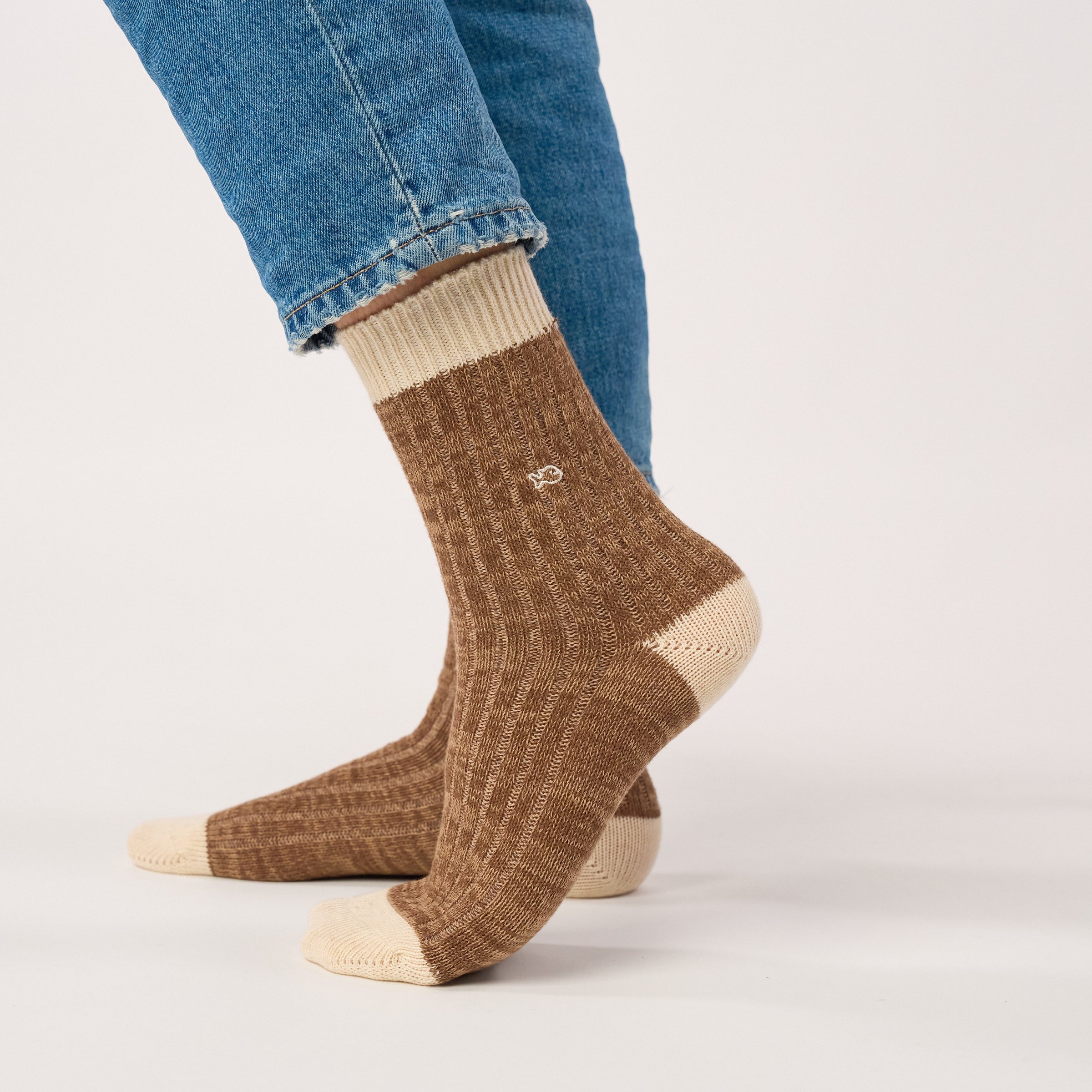 Thick cotton club socks | Brown BILLYBELT Men