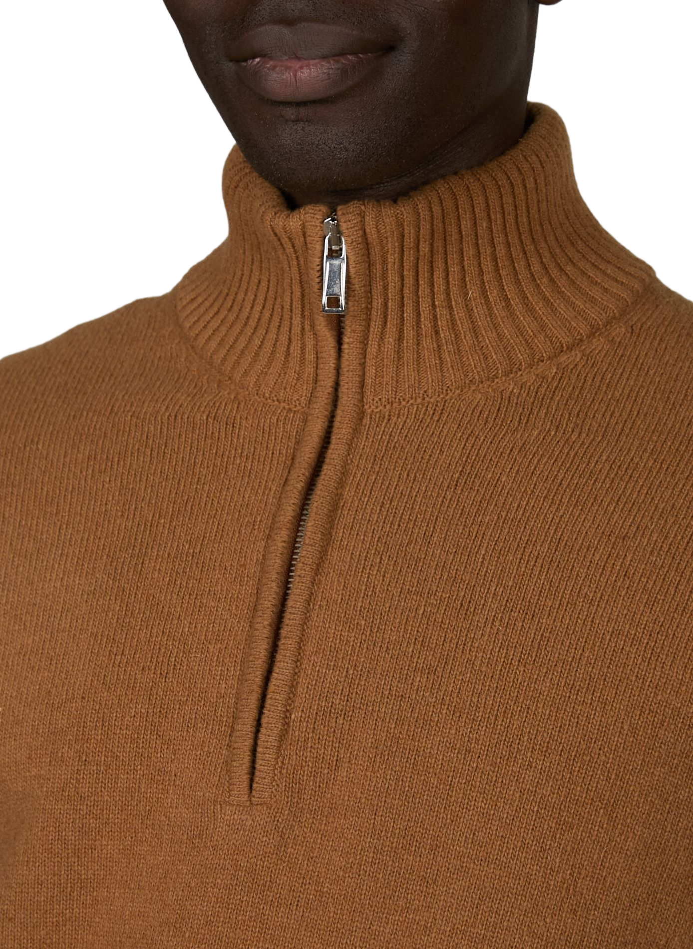 Knit wool sweater with cable knit detailing | Brown AU PRINTEMPS PARIS Men