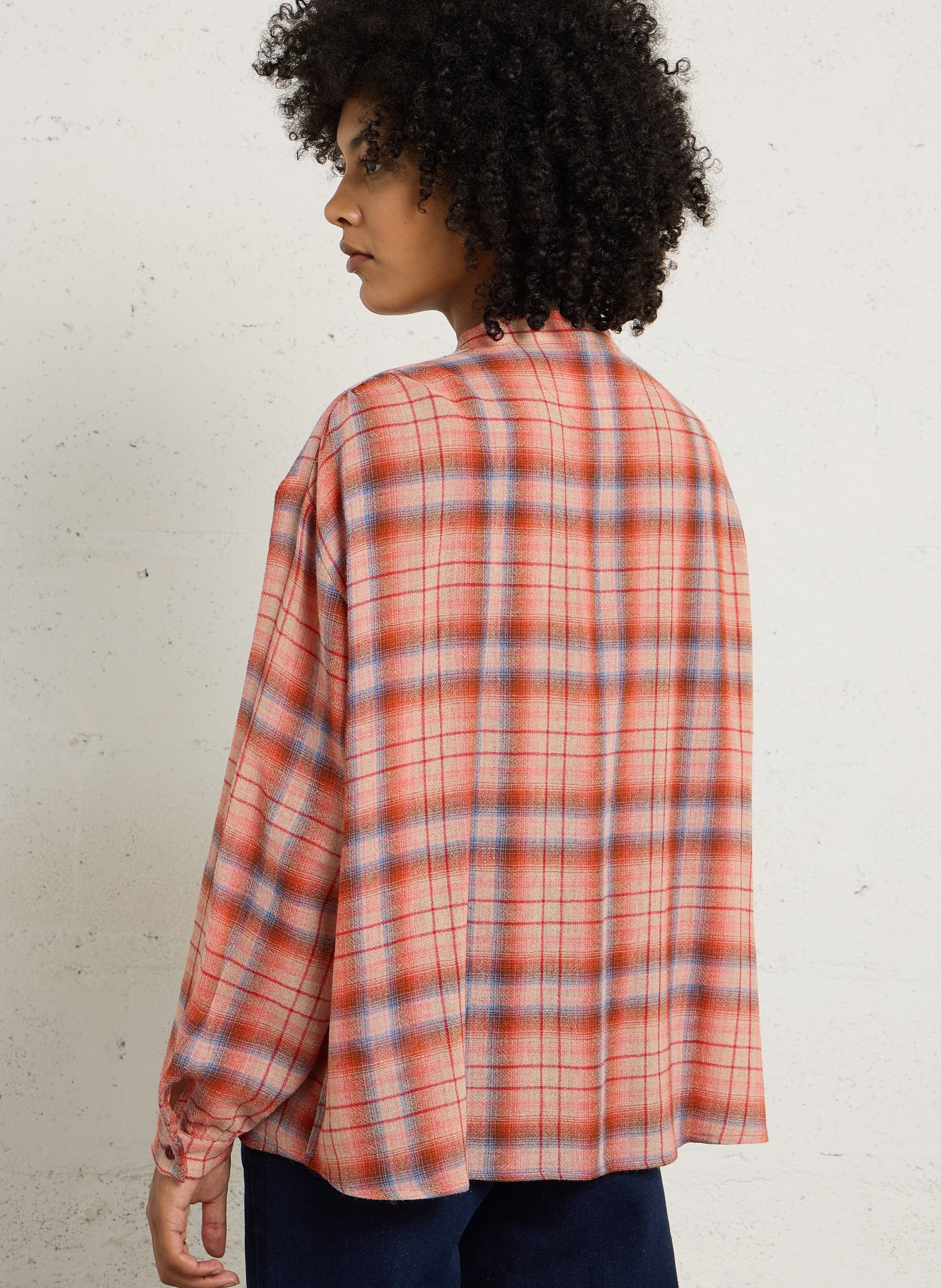 Straight printed organic cotton round-neck blouse SACRECOEUR Multicolored