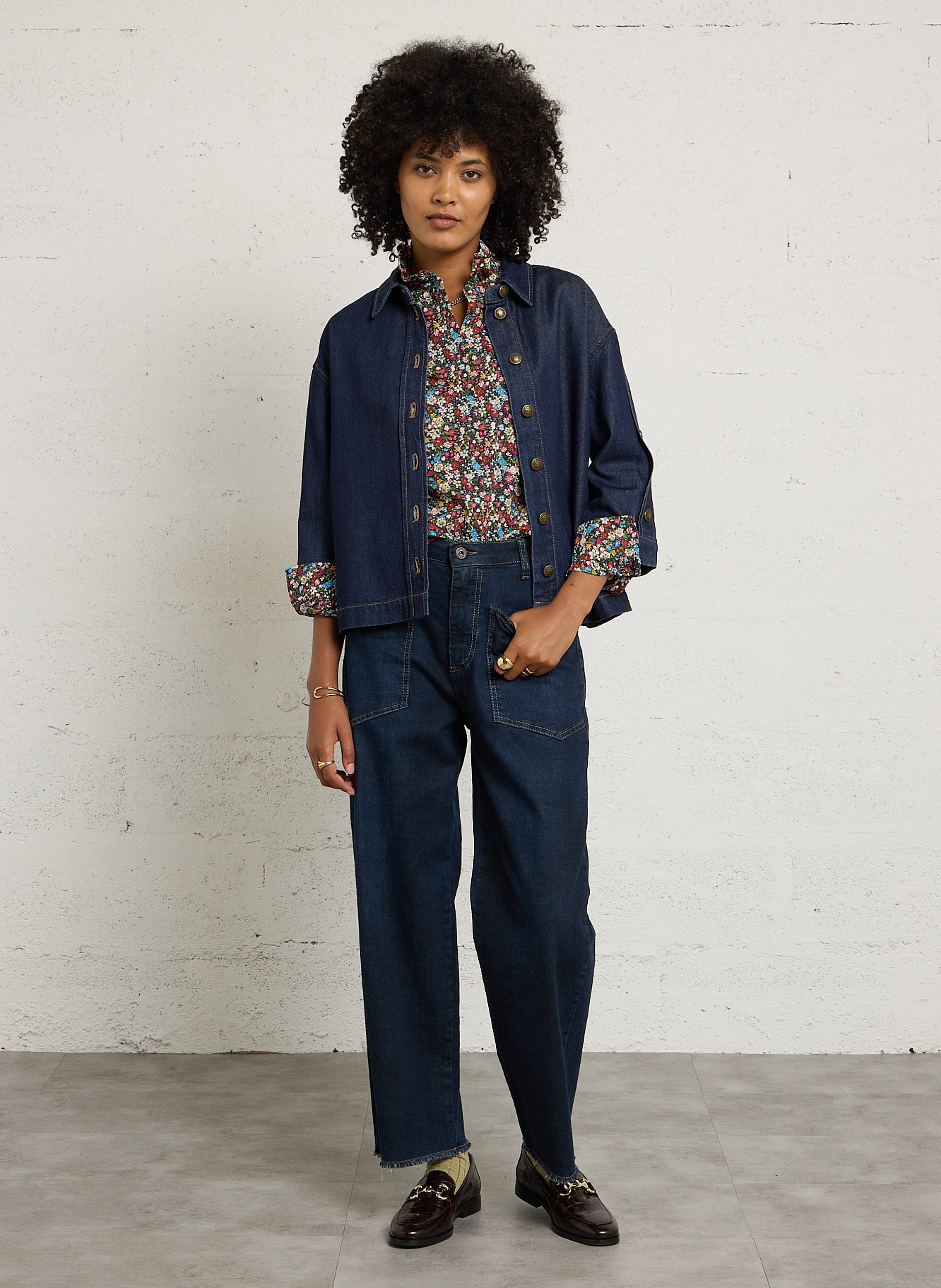 Denimbluse mit 3/4-Ärmeln MAISON 123 Blau