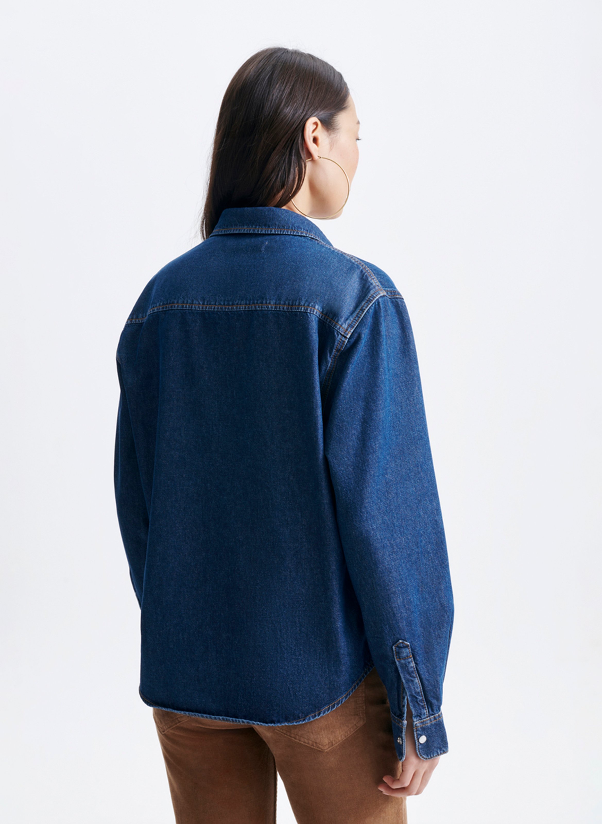Camisa de algodón con cuello clásico VANESSA BRUNO Azul