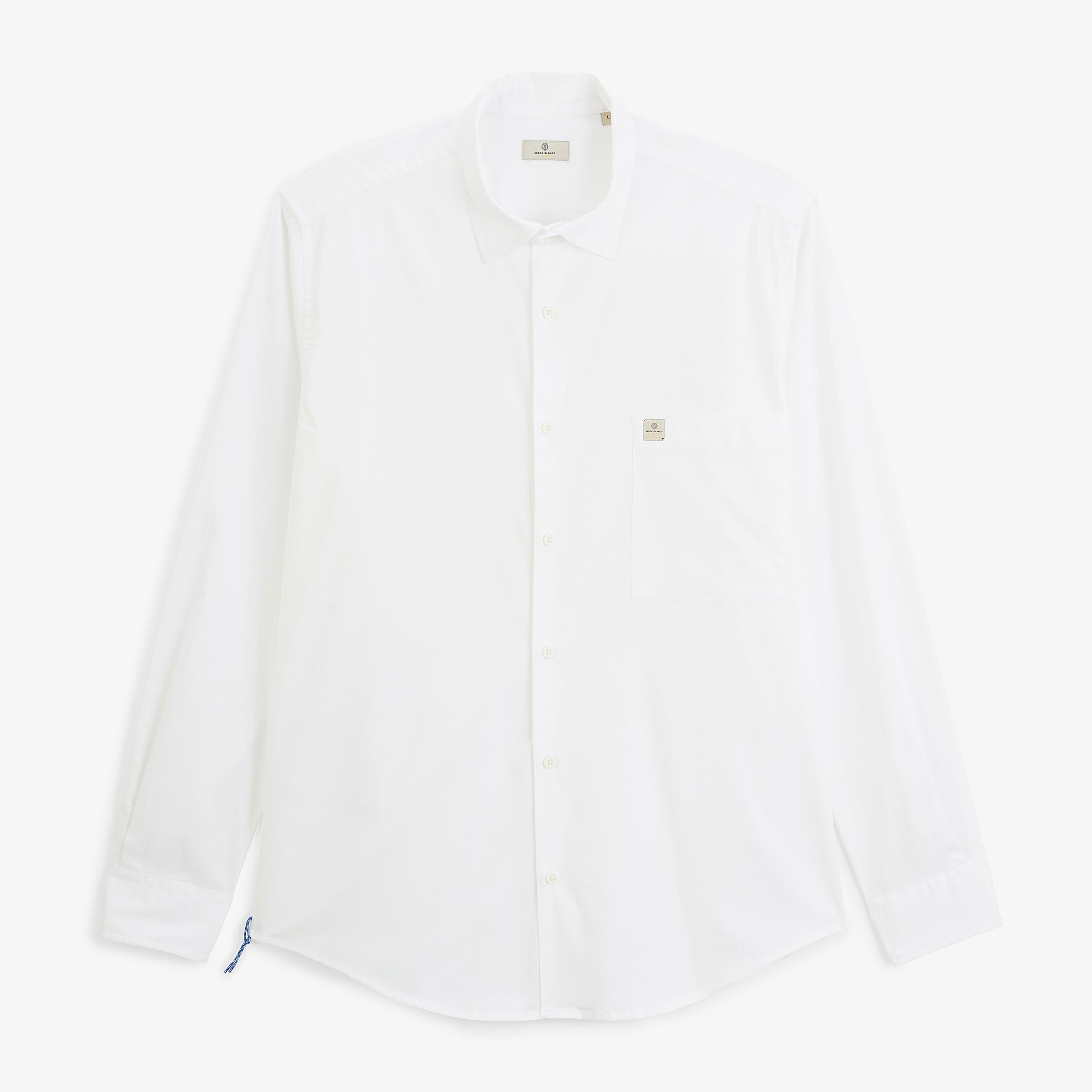 SBPLAY white stretch twill long-sleeved shirt SERGE BLANCO White