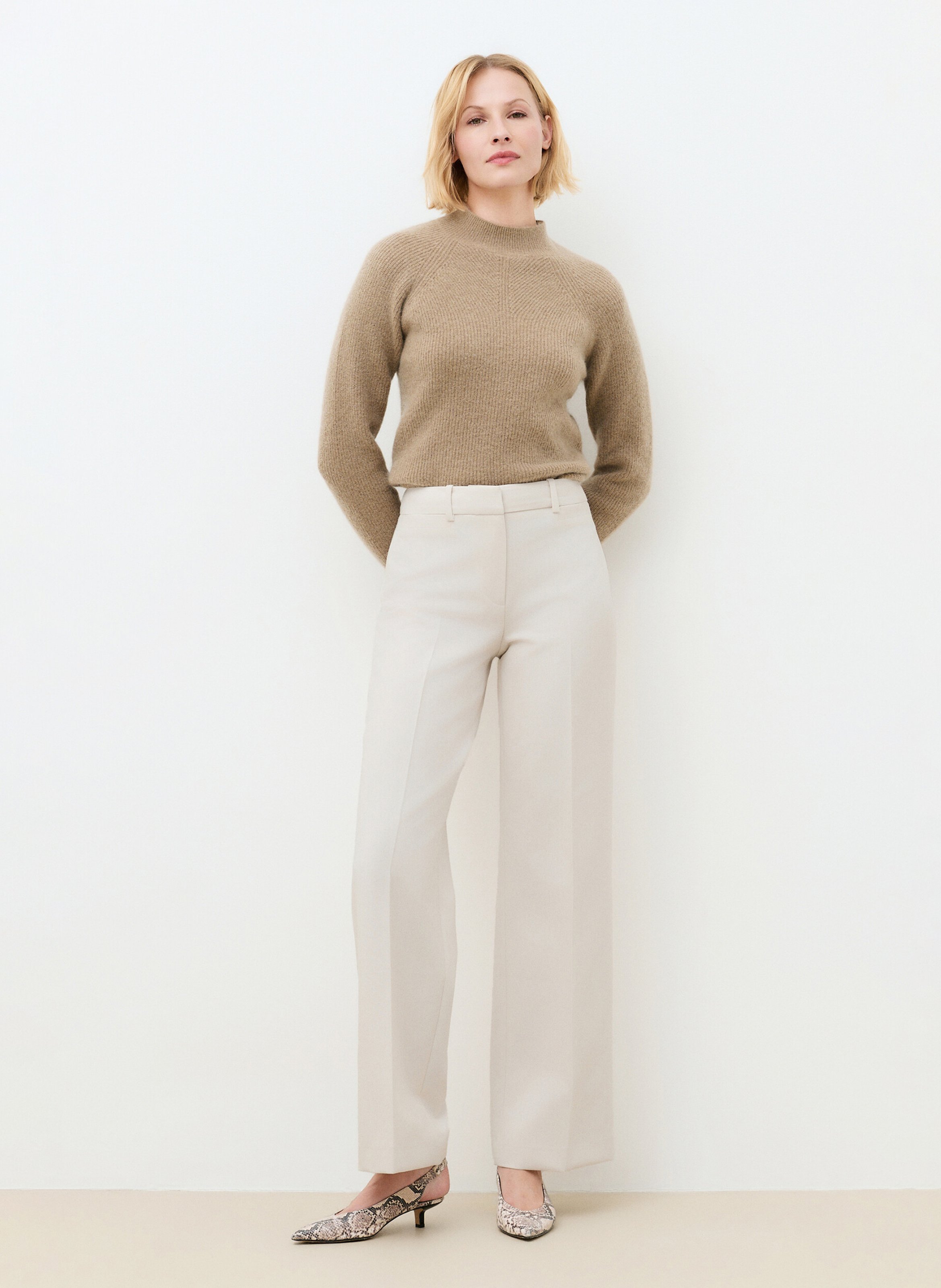 Pantalon droit uni CAROLL Beige