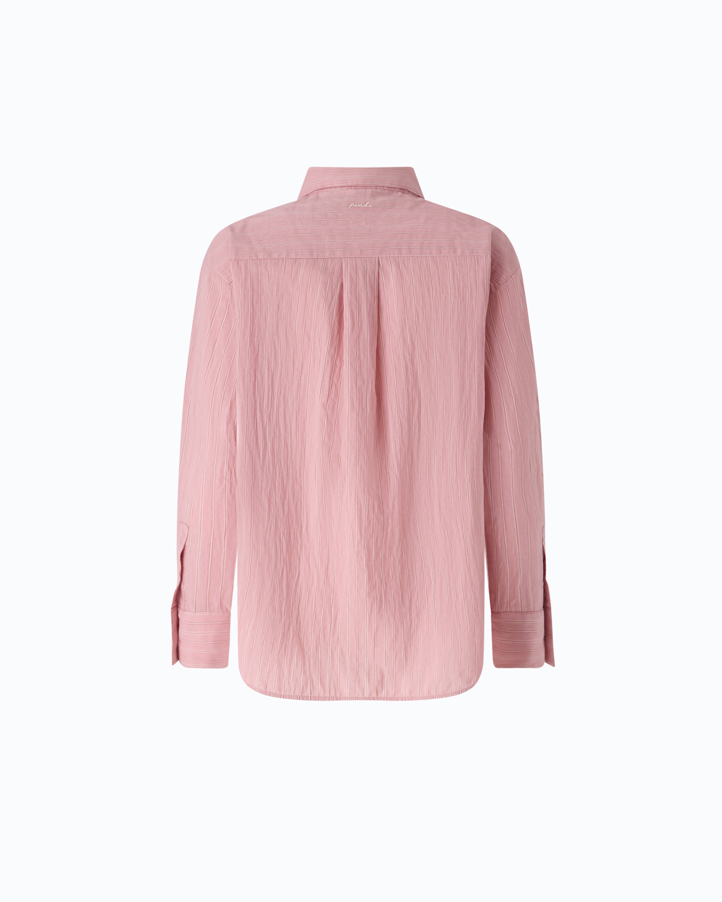 Chemise à rayures avec broderies florales PINKO Rose