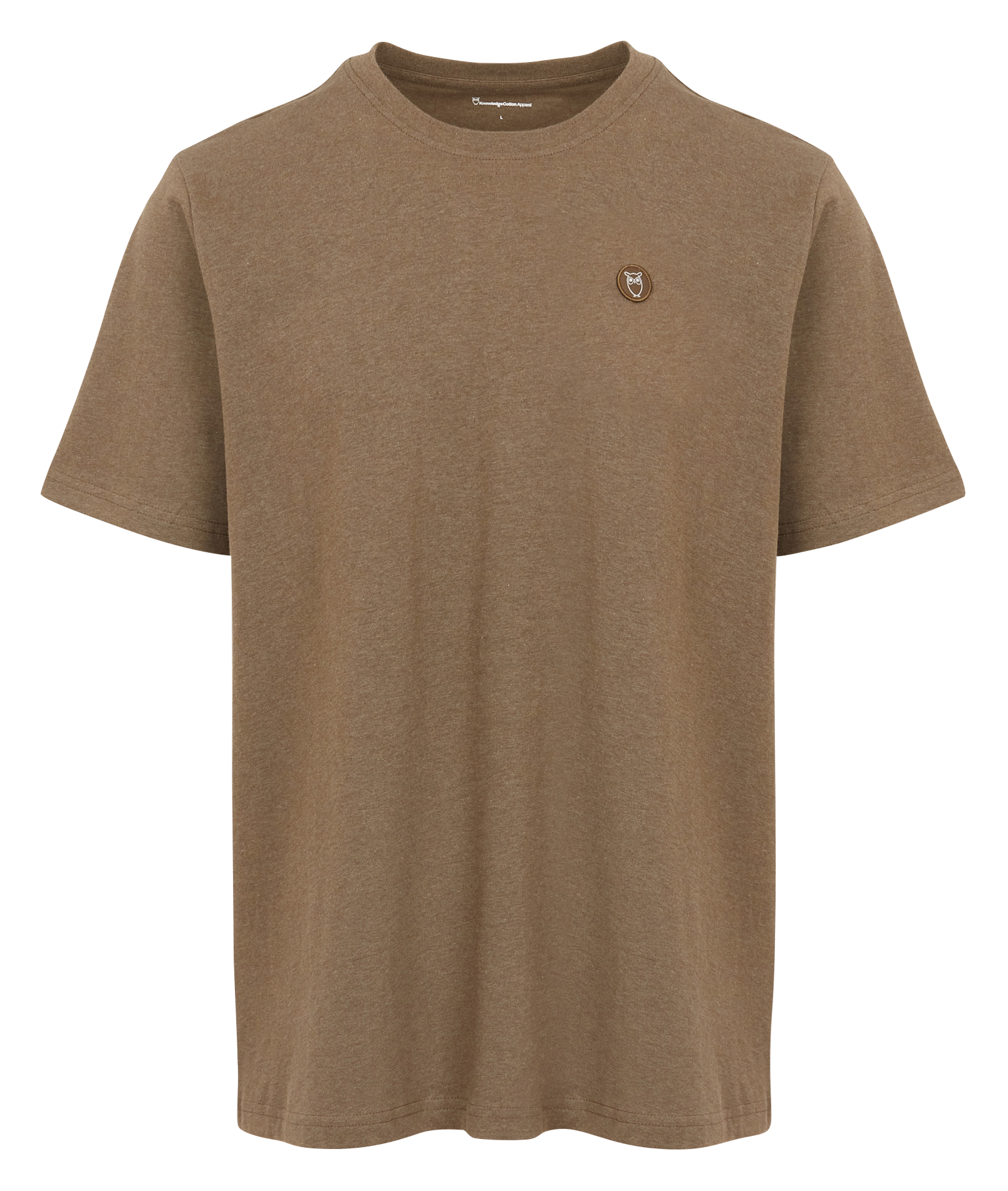 Rundhals-T-Shirt aus Bio-Baumwolle, Regular Fit KNOWLEDGE COTTON APPAREL Khaki