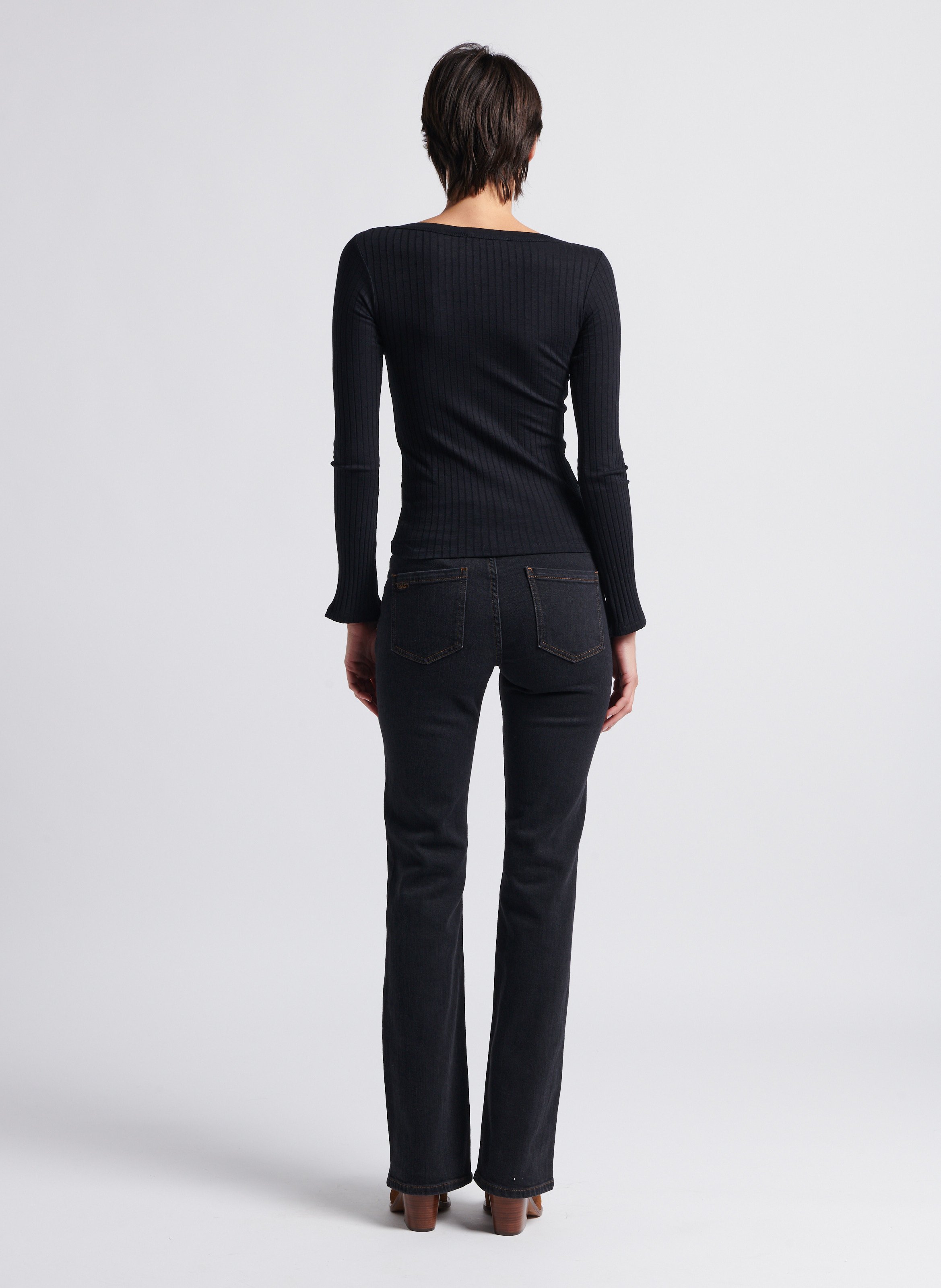 Pantalon boot-cut en jean BA&SH Noir