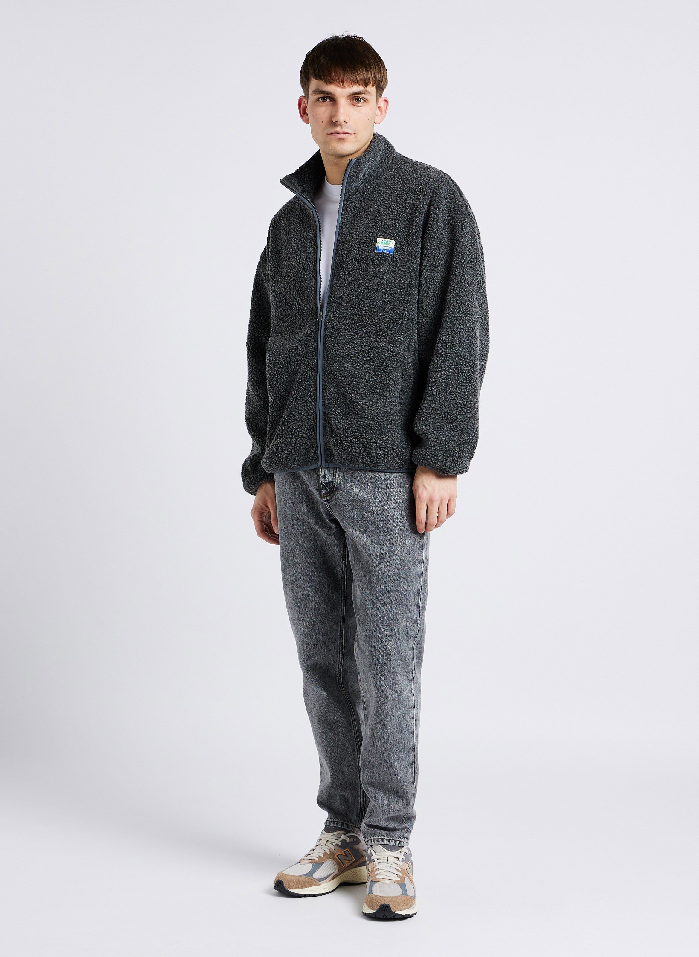 High-neck sherpa jacket AMERICAN VINTAGE Grey