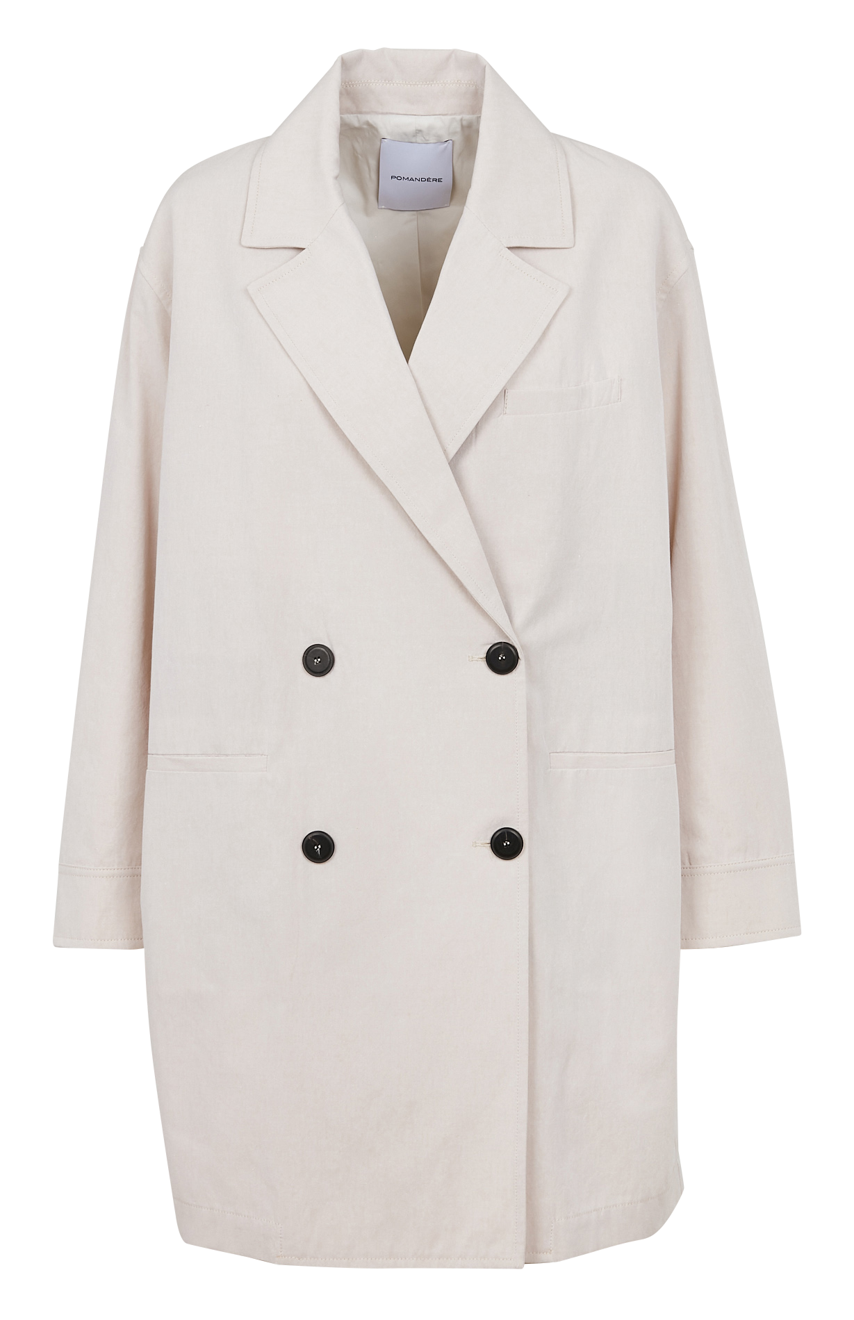 Oversized jas met reverskraag | katoenblend POMANDERE Wit