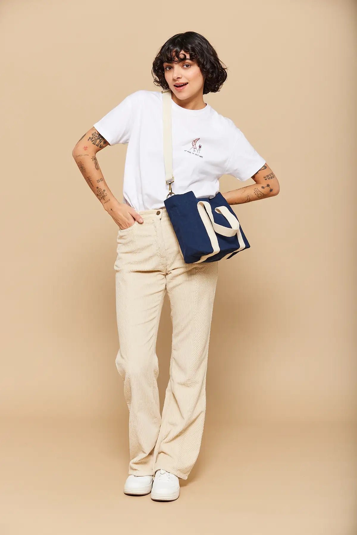 Cotton handbag HINDBAG Blue