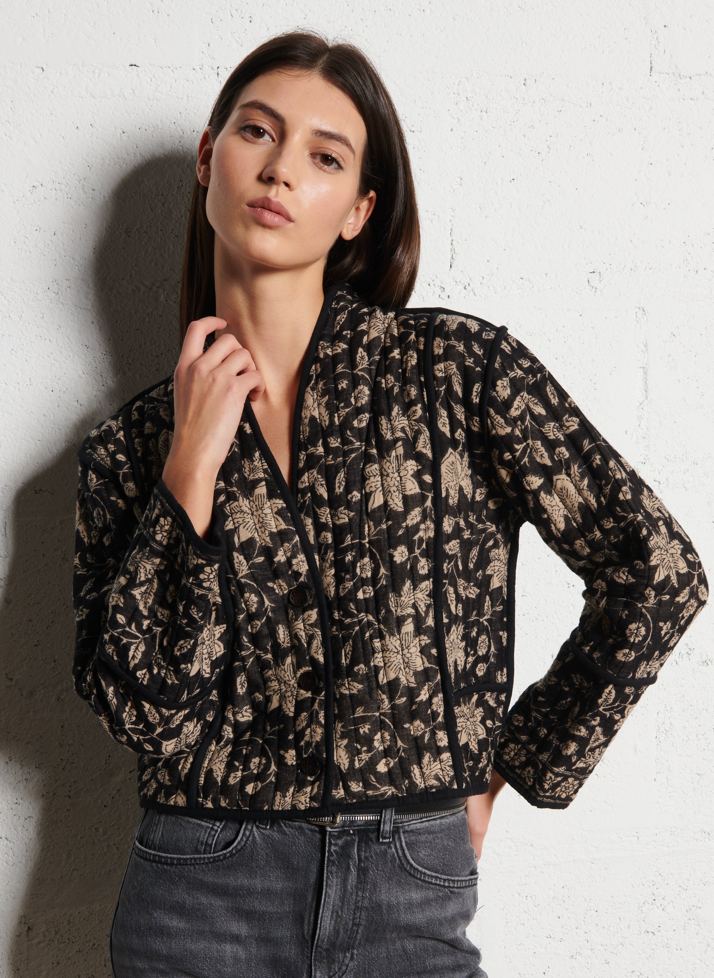 Printed cotton jacket womens hotsell