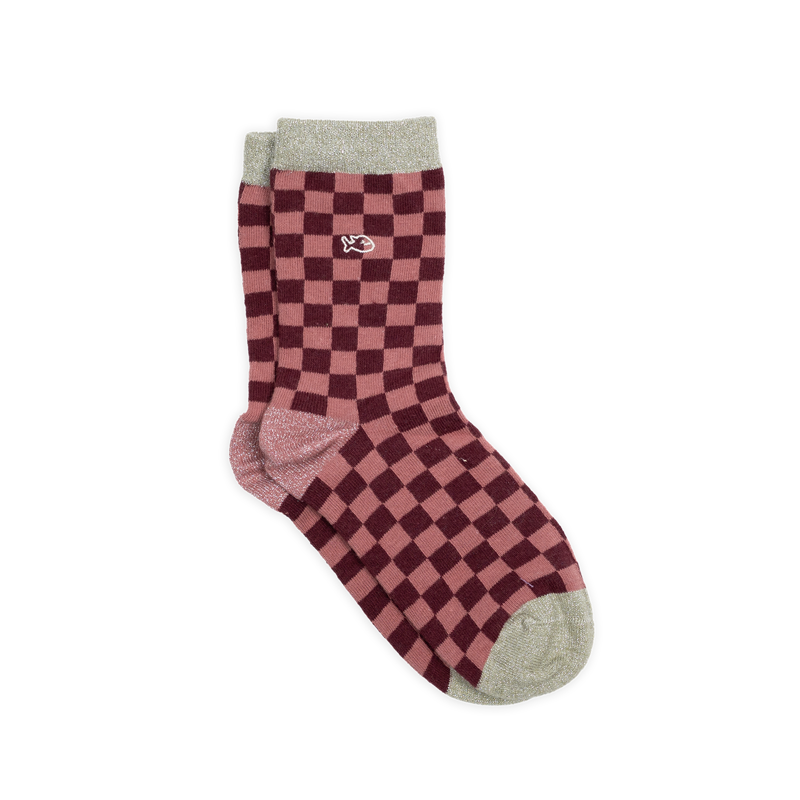 Checked combed cotton socks BILLYBELT Red