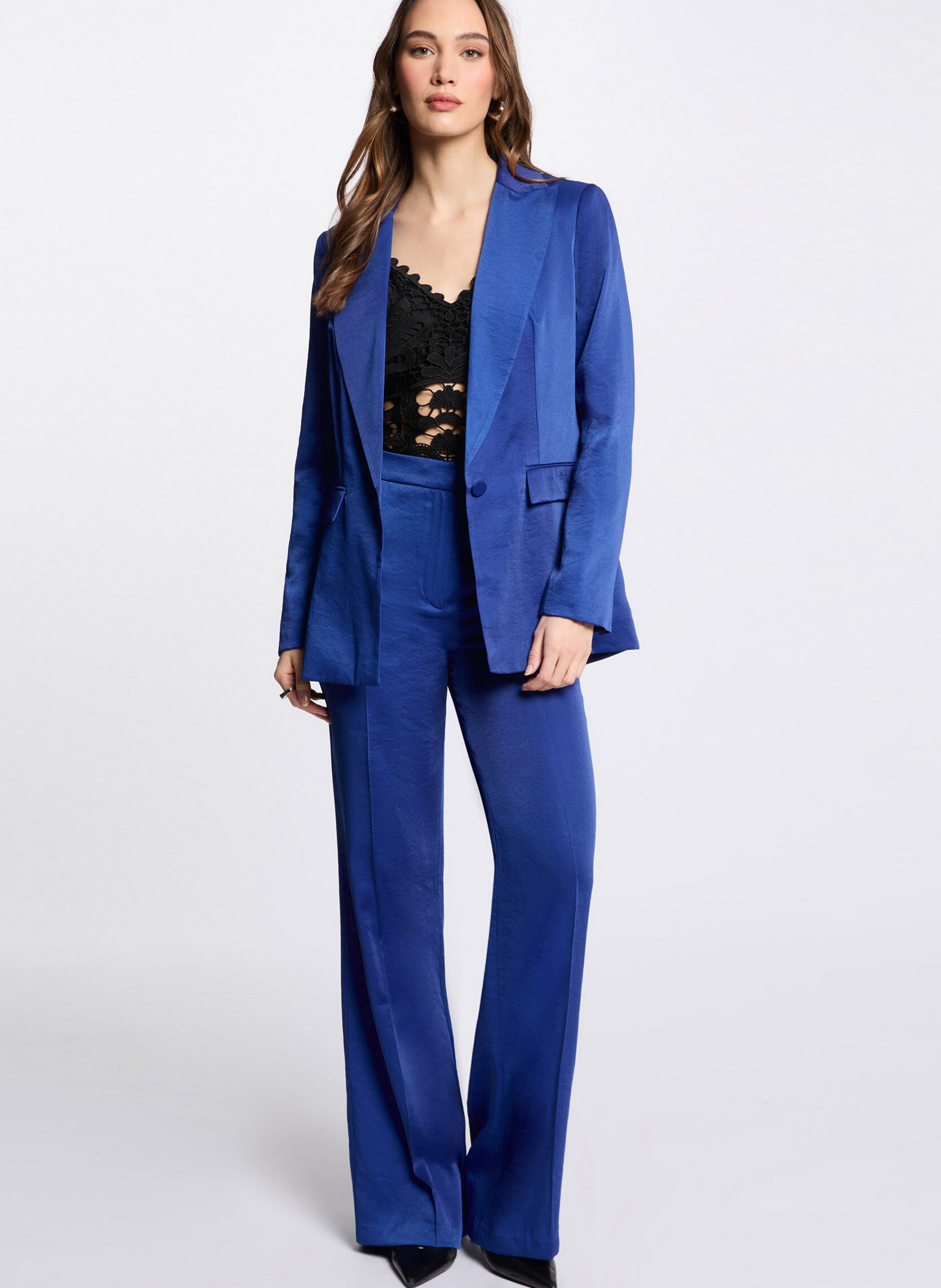 Satin blazer MORGAN Blue