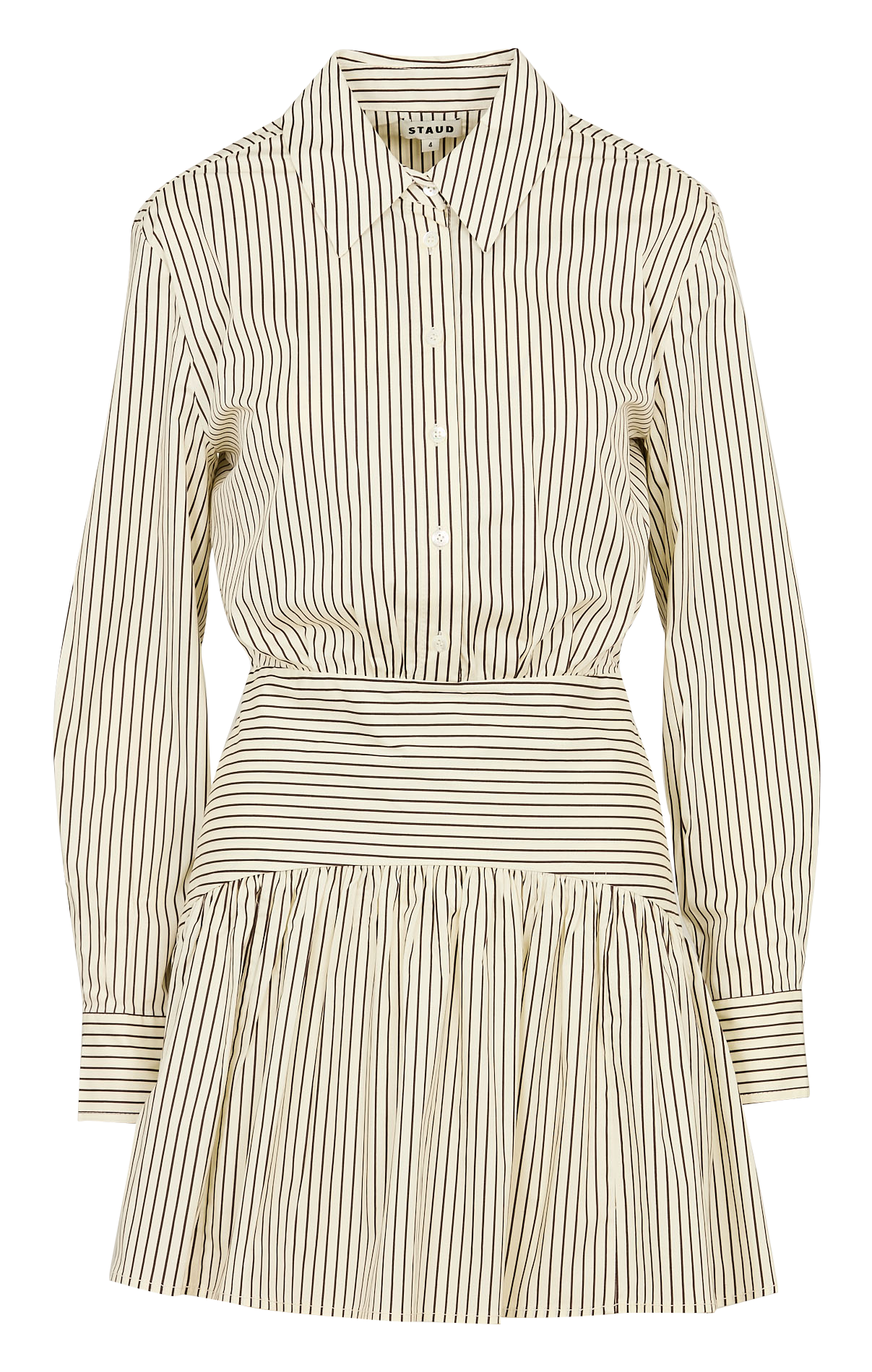 Short dress in striped blended cotton STAUD Multicolored