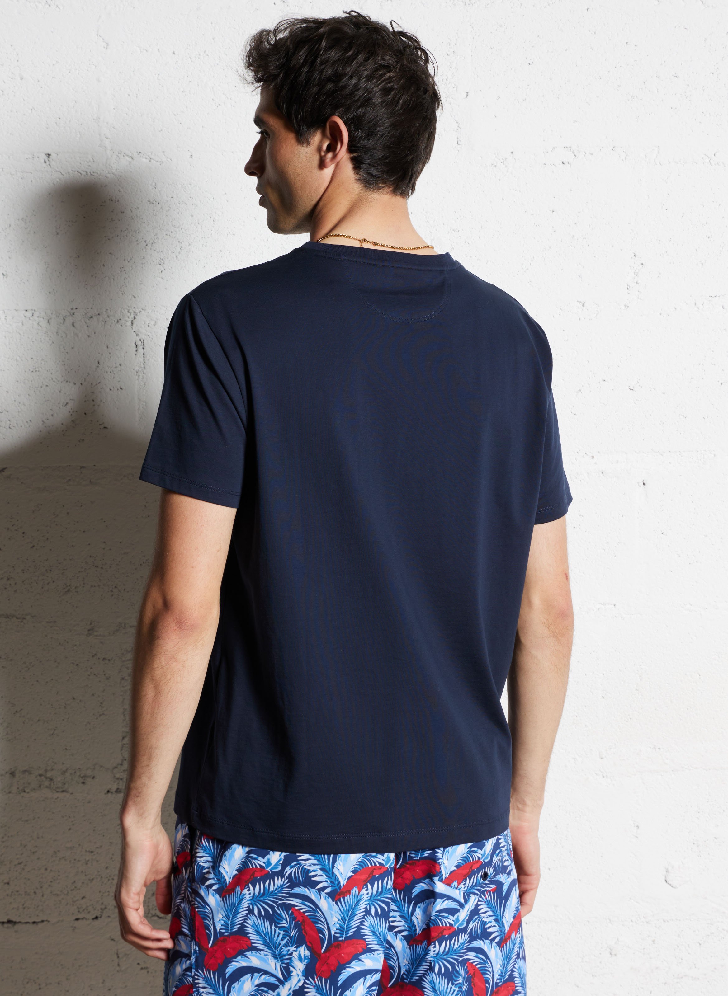 Tone-on-tone logo cotton t-shirt HACKETT Blue