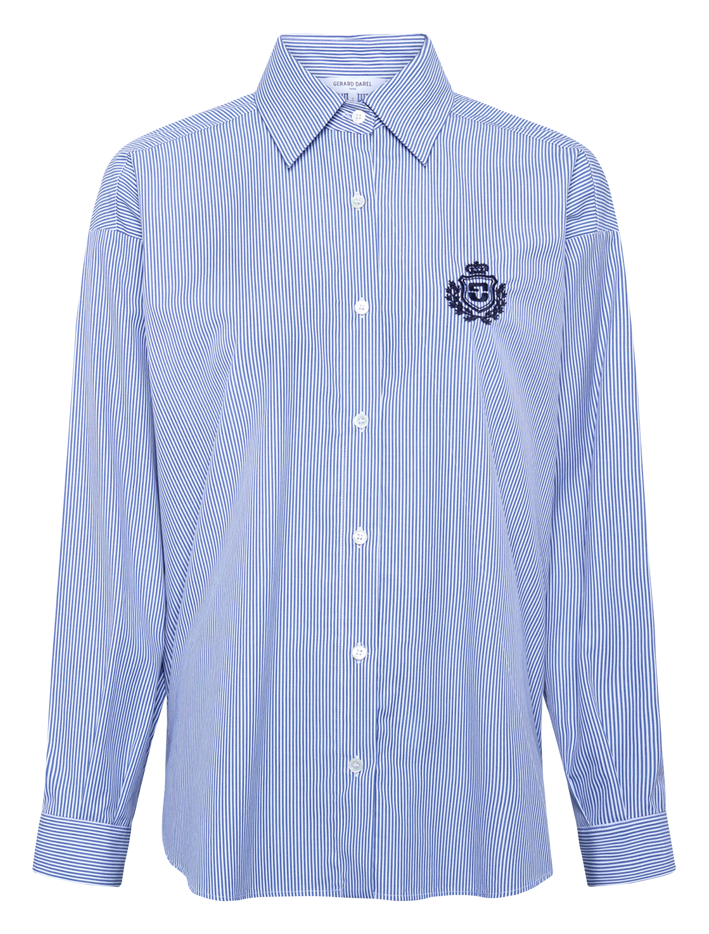 Recht, gestreept overhemd van katoen GERARD DAREL Blauw
