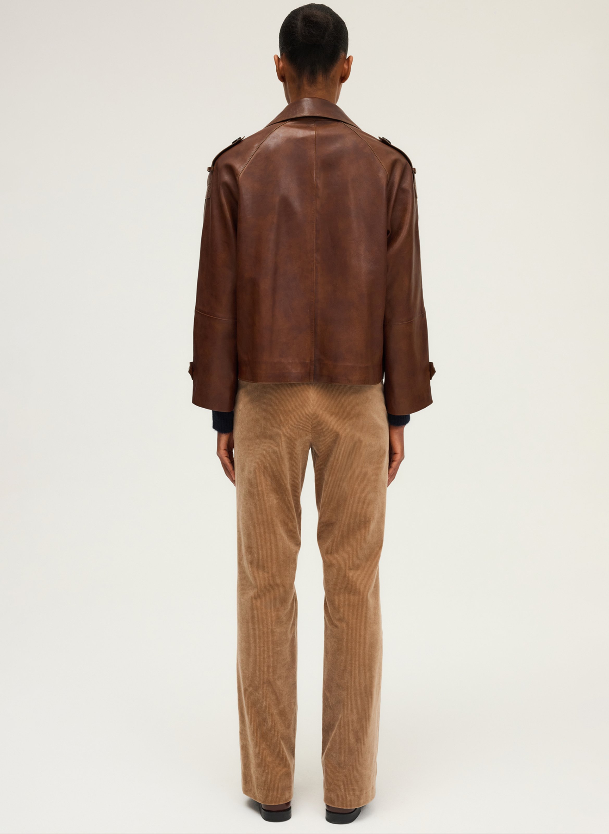 Leather trench coat PABLO Brown