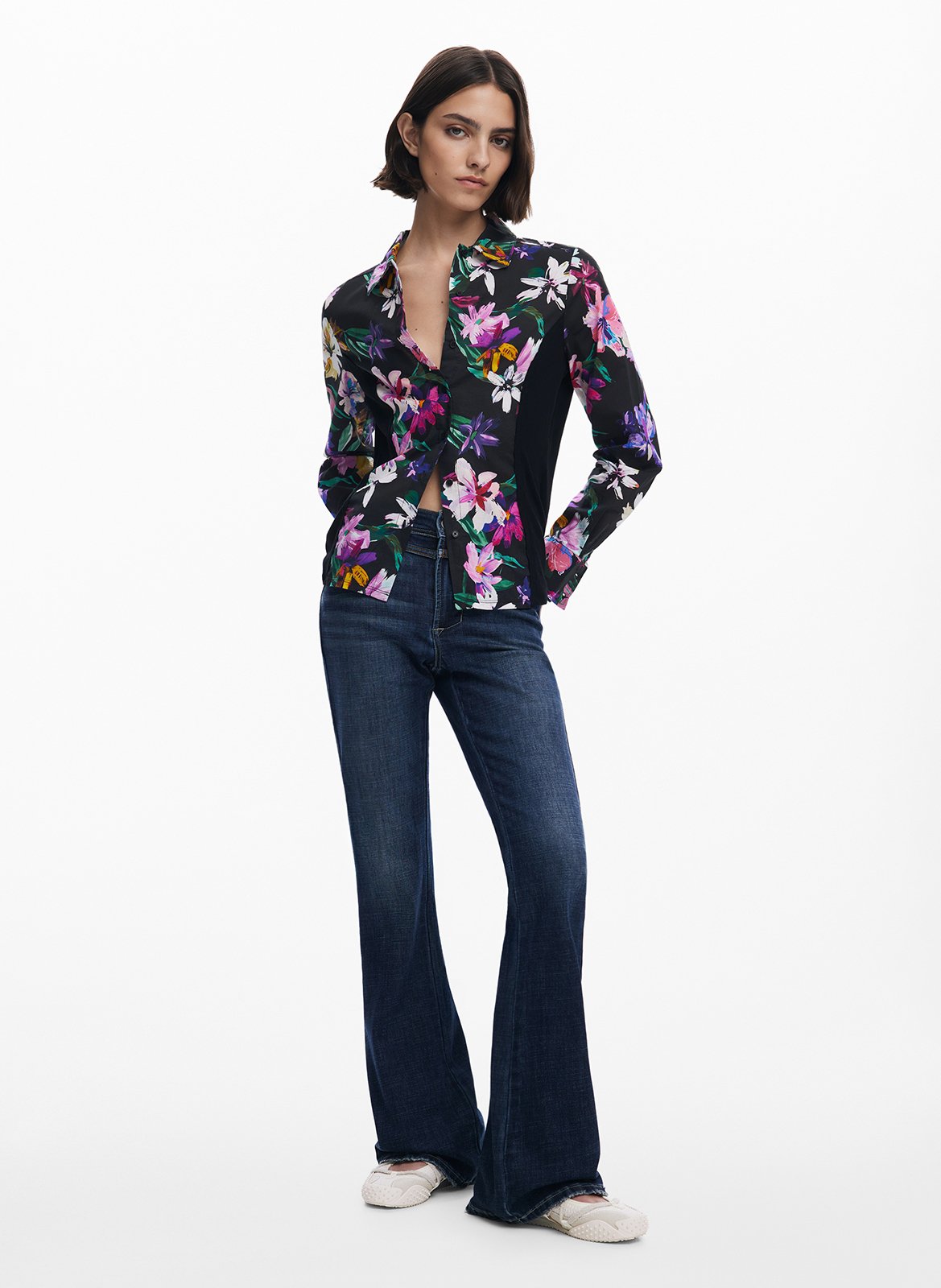 Chemise col classique imprimée DESIGUAL Noir