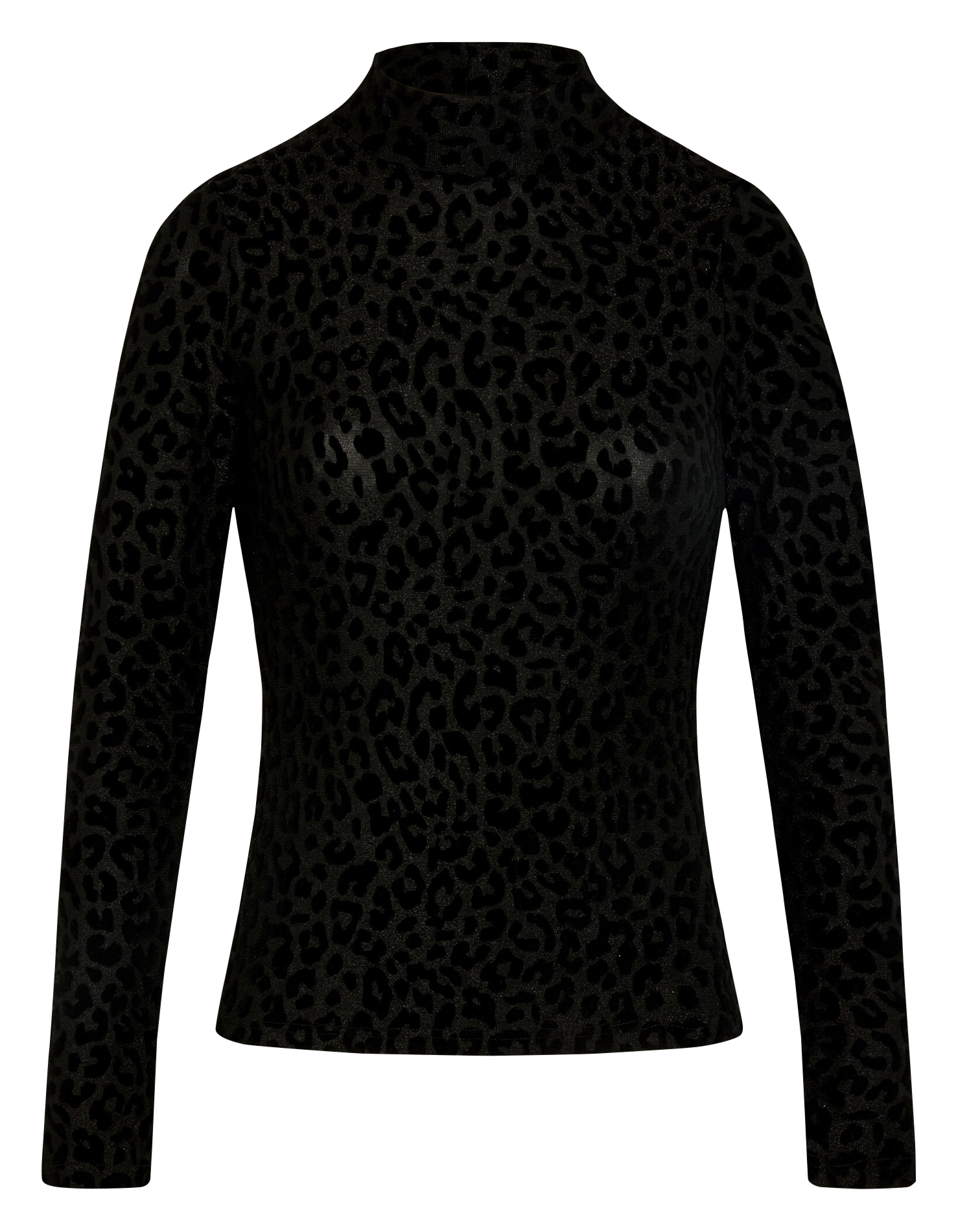 Fitted top in printed jacquard MORGAN Black