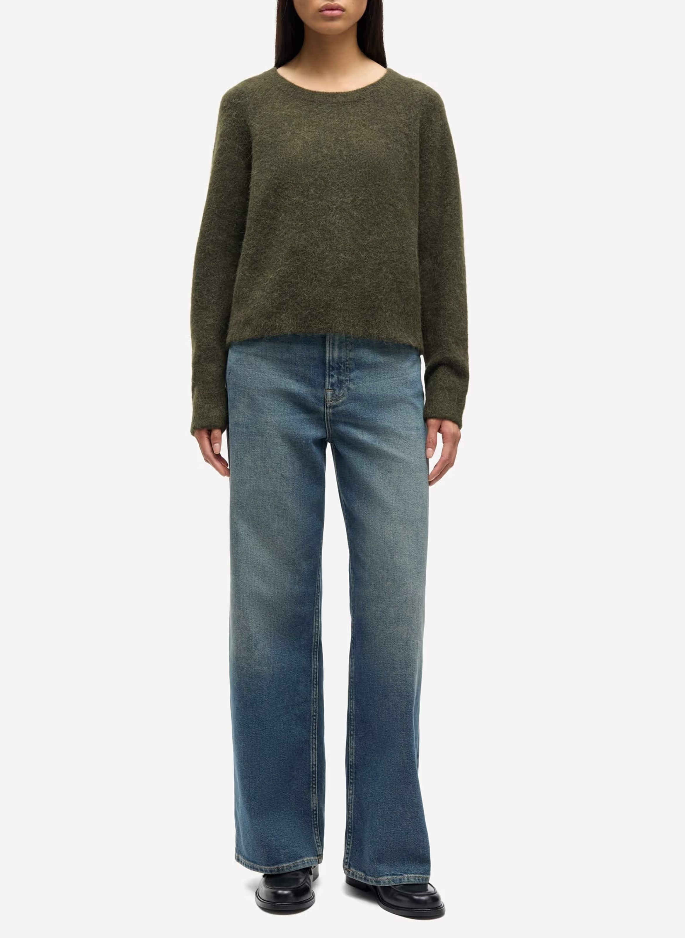 Pull col rond en laine mélangée SAMSOE SAMSOE Vert