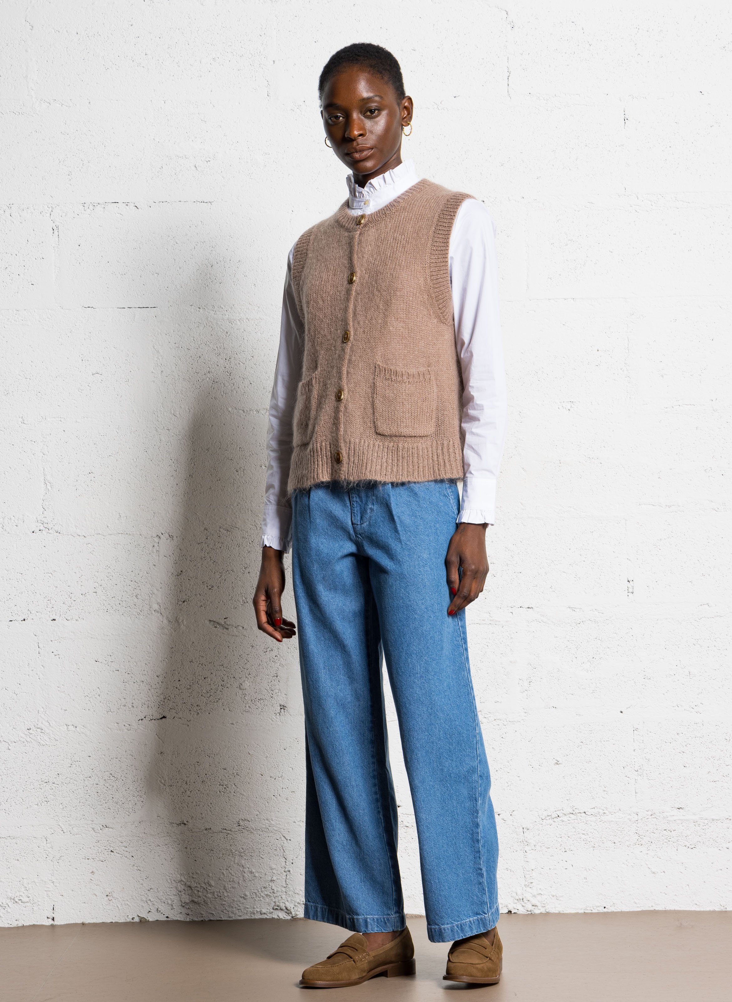 Alpaca wool sweater BELLA JONES Brown