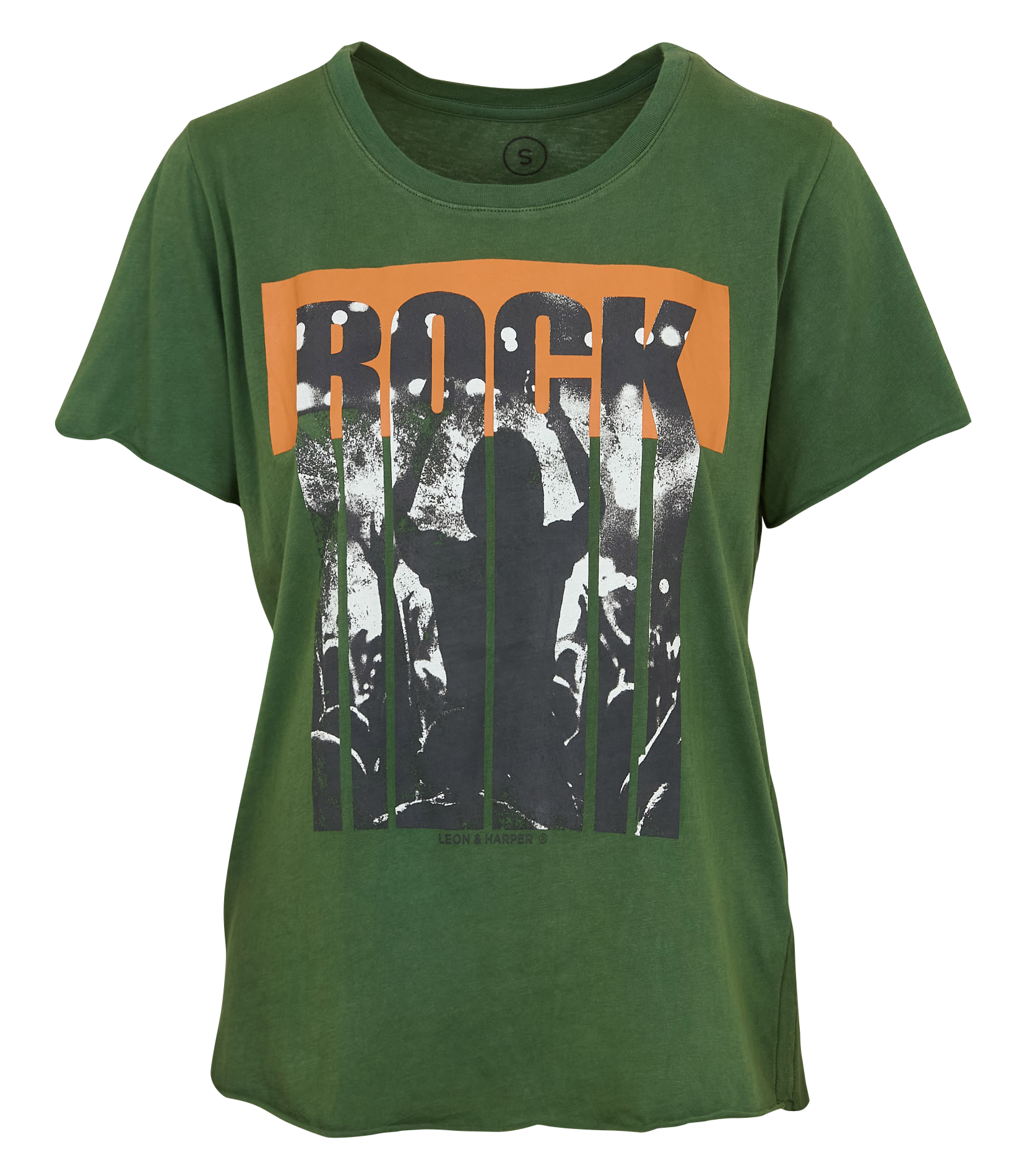 T-shirt van biokatoen met ronde hals LEON & HARPER Groen